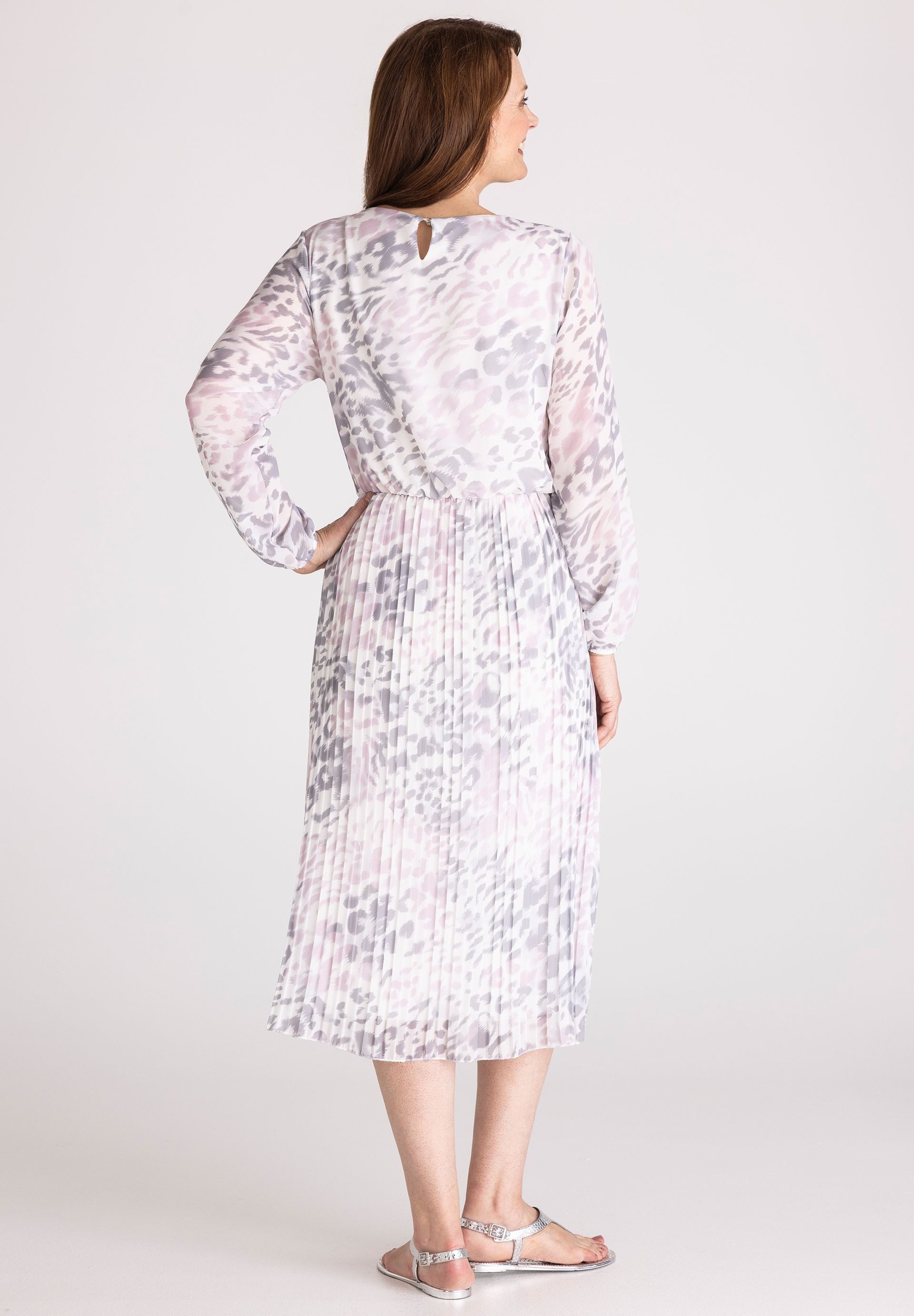 FRANK WALDER Jerseykleid mit Plisseefalten