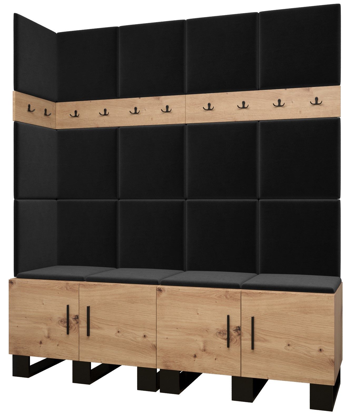 ABIKS MÖBEL Garderoben-Set ARTIN Set 12 Garderobe mit gepolsterten Paneelen günstig online kaufen