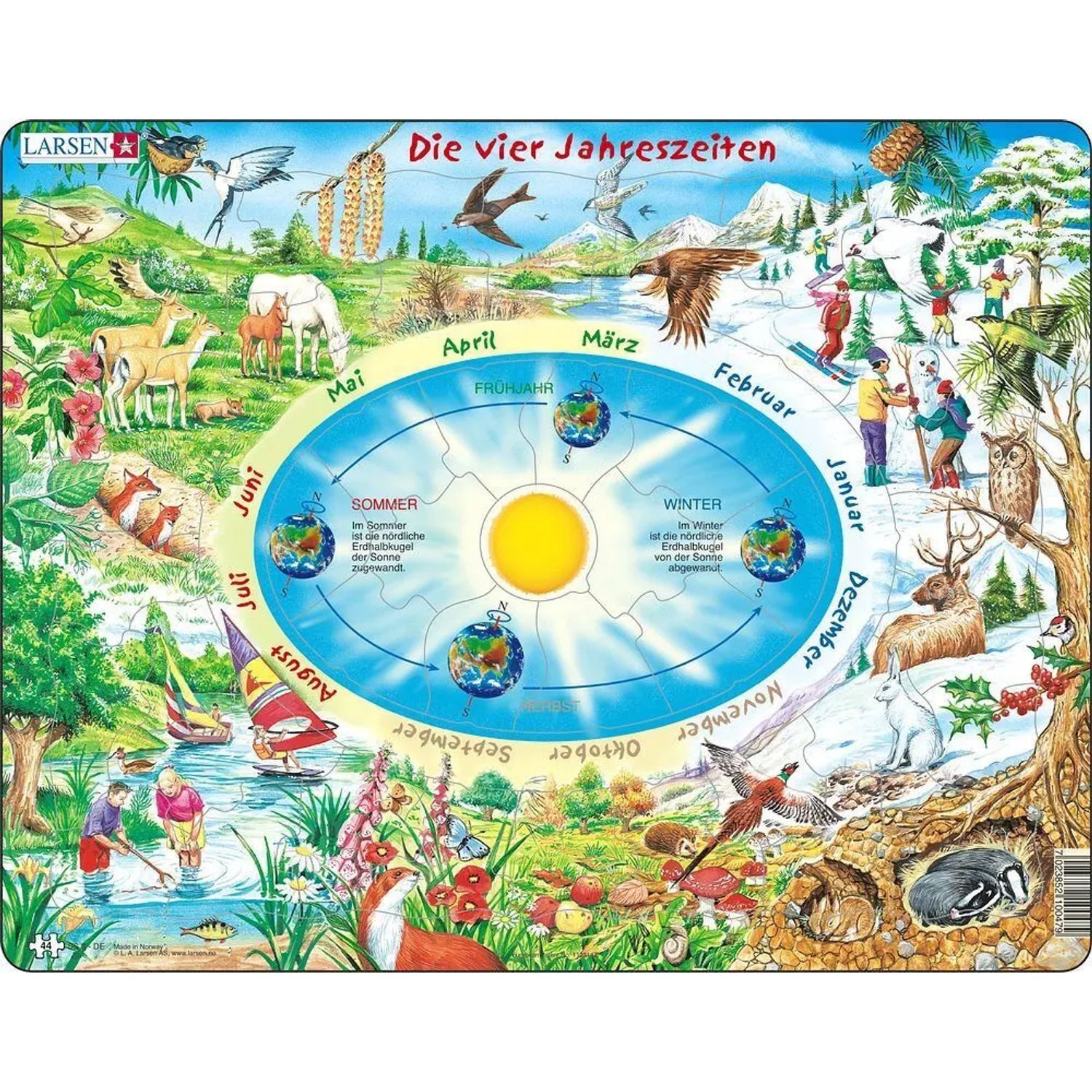 Media Verlag Puzzle Die Jahreszeiten (Kinderpuzzle), 49 Puzzleteile