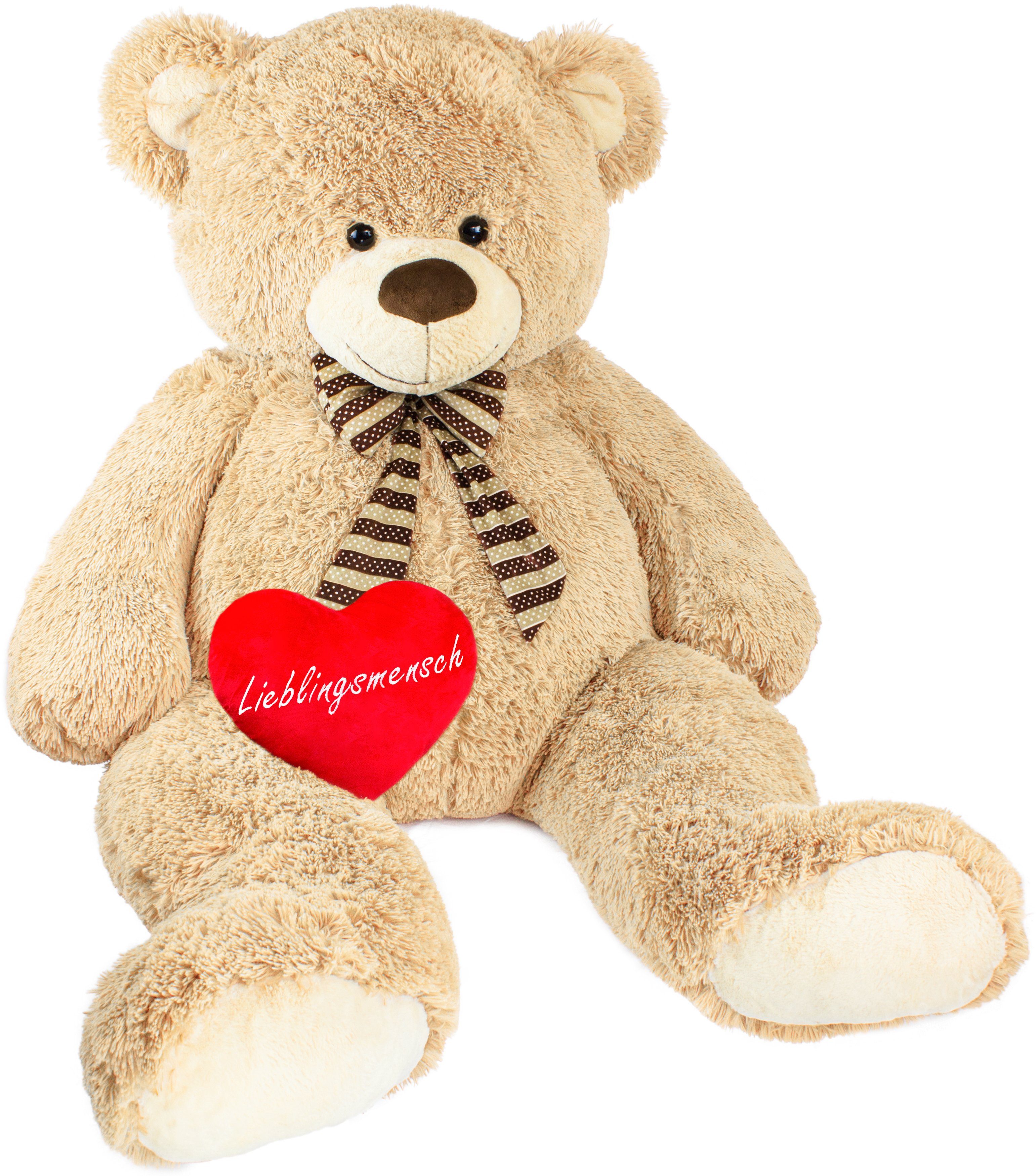 Kuscheltier Riesen XXL Teddybär (150 cm) Lieblingsmensch-Herz