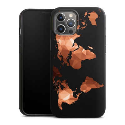 DeinDesign Handyhülle Weltkarte Landkarte Bronze Worldmap Triangle ohne Hintergrund, Apple iPhone 12 Pro Max Organic Case Bio Hülle Nachhaltige Handyhülle