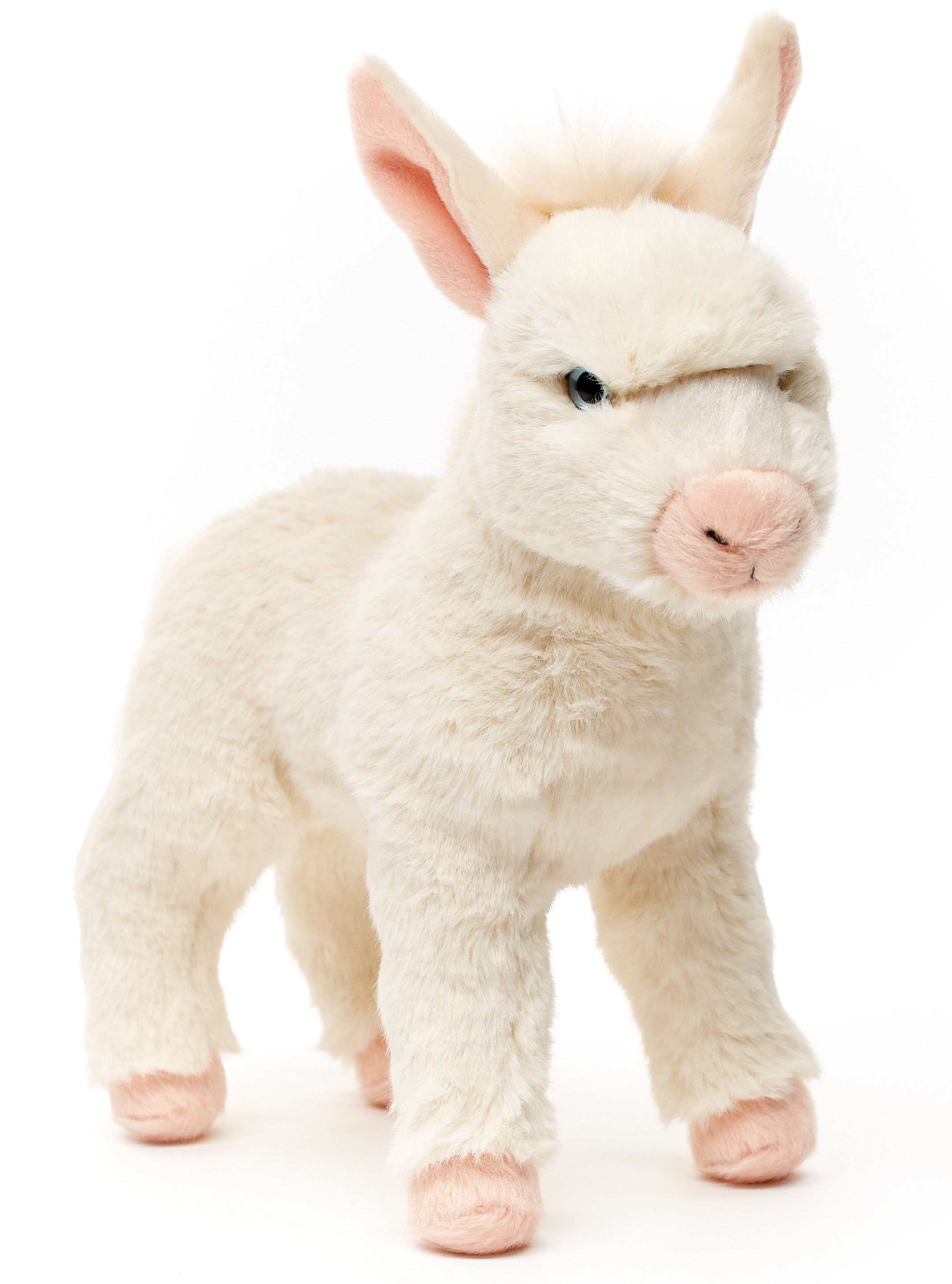 Uni-Toys Kuscheltier Barockesel weiß, stehend - 30 cm (Höhe) - Plüsch-Esel - Plüschtier