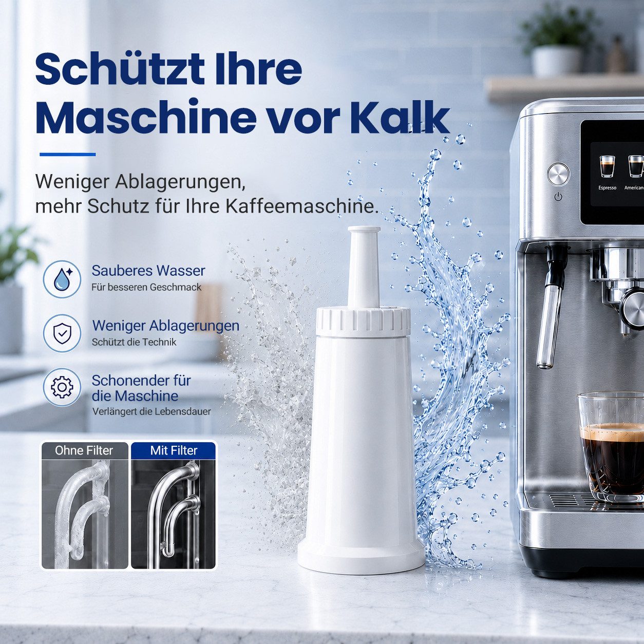 Filswa Ersatzfilter Kompatibel mit allen Sage-Espressomaschinen 3/ 6er-Pack Wasserfilter, Zubehör für Sage Barista Express, Barista Pro, Barista Touch, Oracle u – Bild 4 von 5