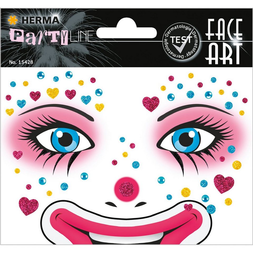 HERMA Schmuck-Tattoo HERMA Face Art Sticker Gesichter Clown Annie