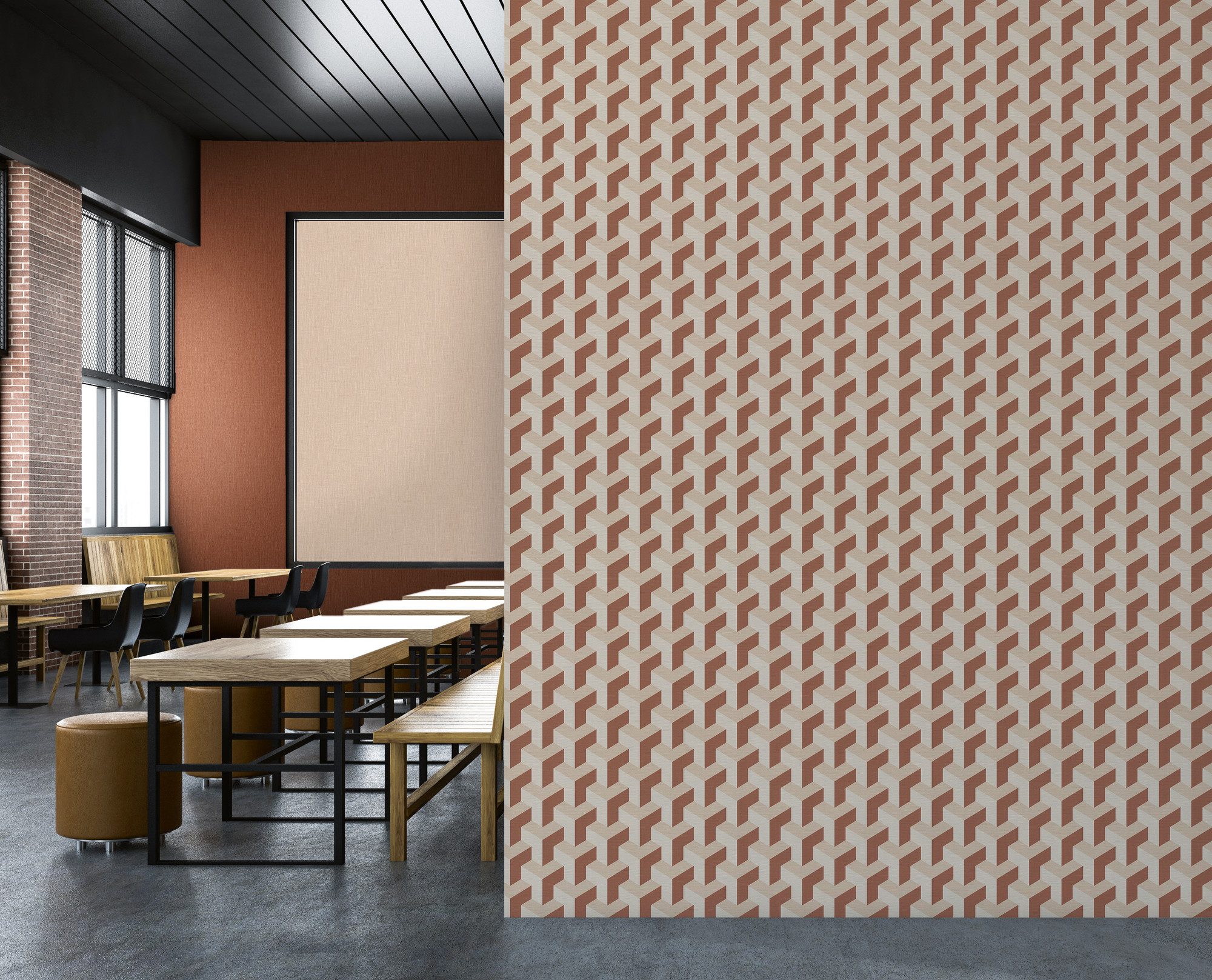 living walls Vliestapete 3D-Tapete Würfelmuster - Geometrische Vliestapete, strukturiert, leicht glänzend, (1 St)