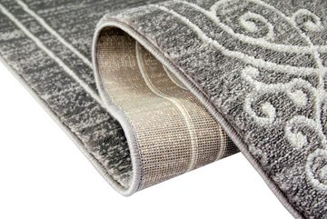 Teppich Teppich Wohnzimmerteppich Ornamente Design mit Glitzer grau, Carpetia, rechteckig, Höhe: 12 mm