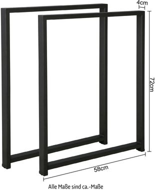 INOSIGN Möbelkufe FRAME, Möbelfüße, 2er-Set, Metall, (2-St), pulverbeschichtet, höhenausgleichend, inkl. Montagematerial, 58x72 cm