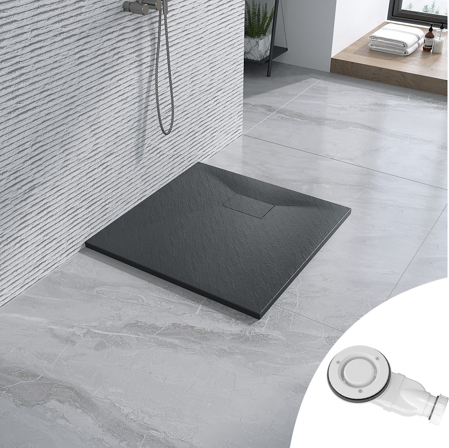 AQUABATOS Eckduschwanne Duschwanne 80x80 SMC Duschtasse günstig online kaufen