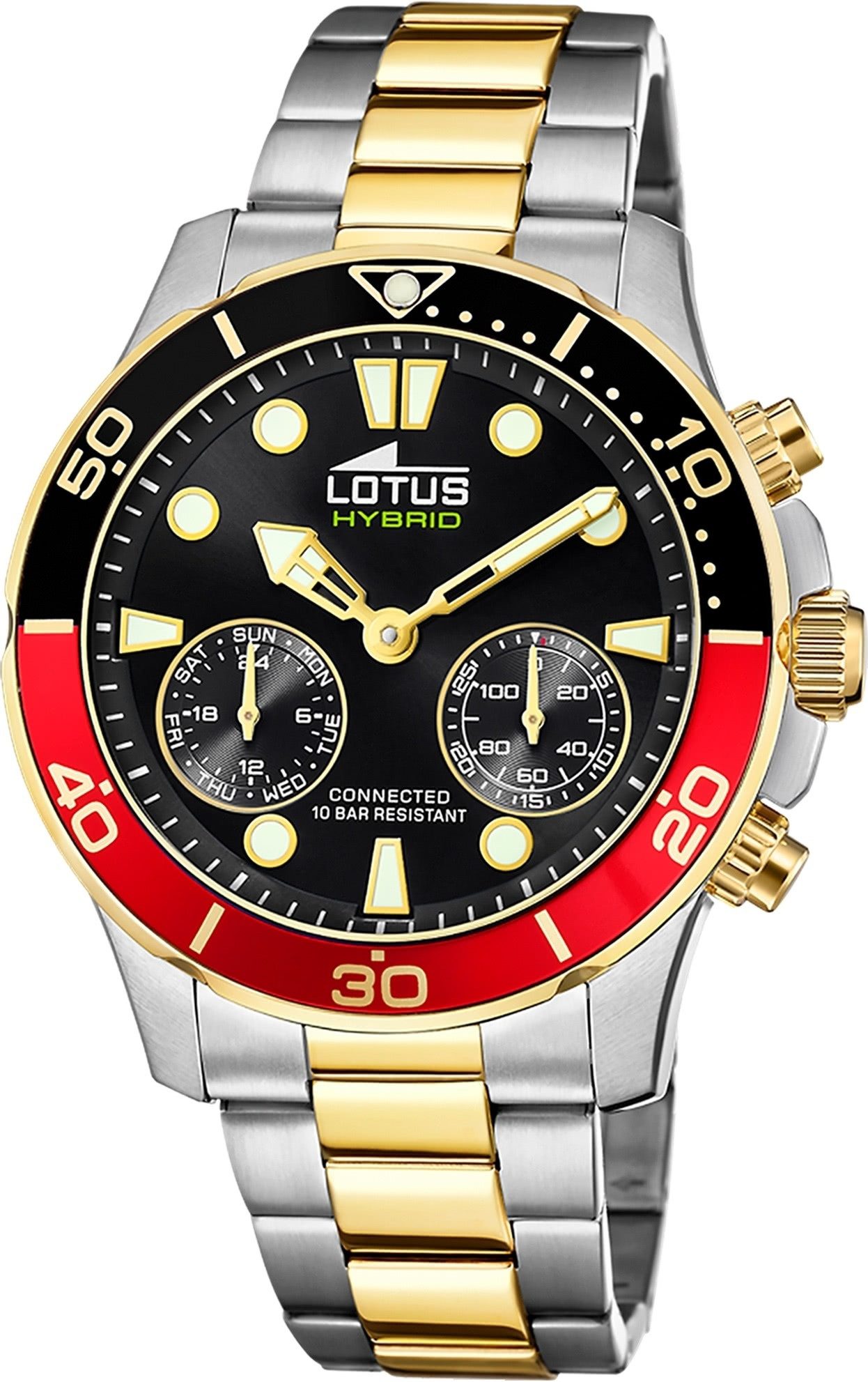 Chronograph Lotus Herrenuhr Edelstahl silbergold
