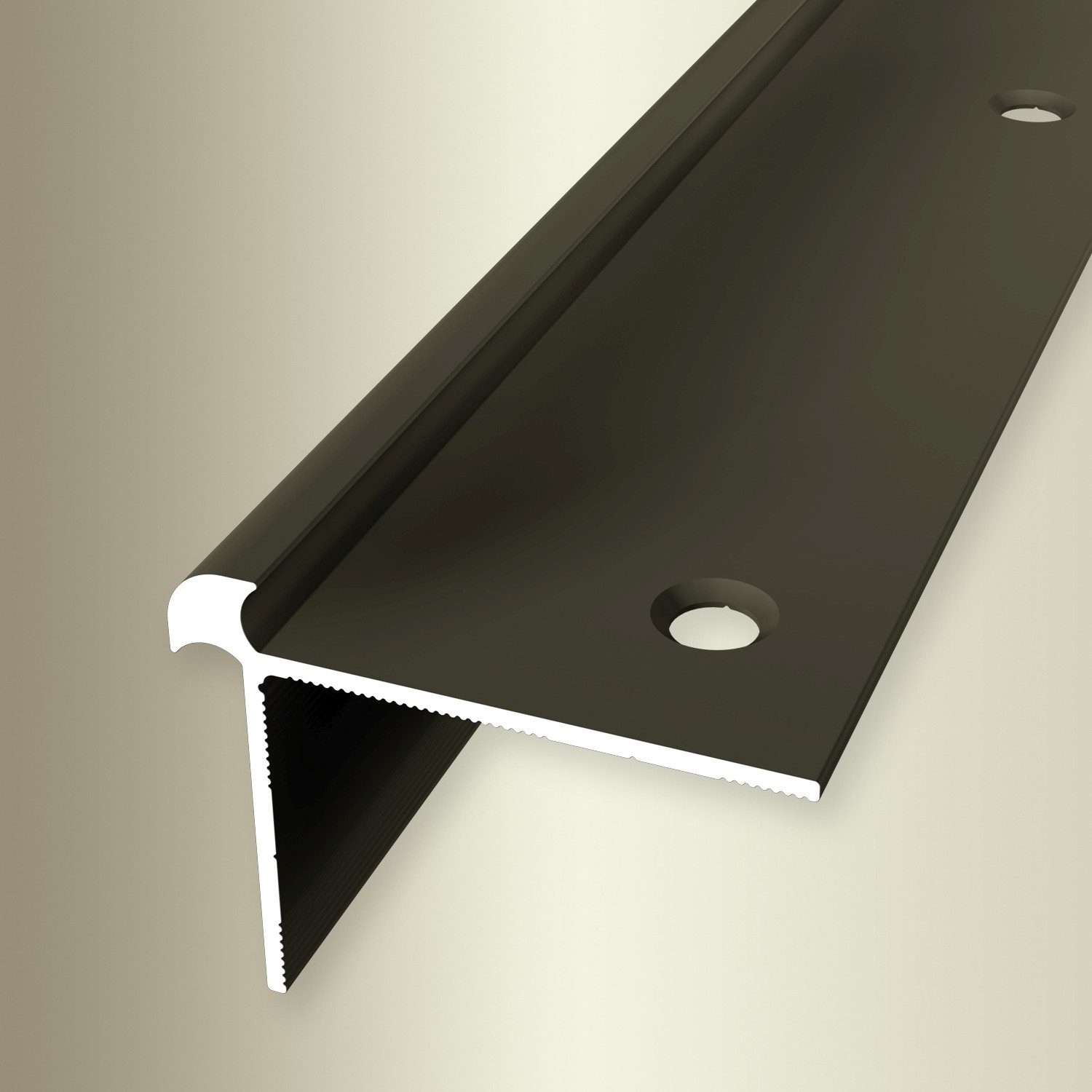 Küberit Treppenkantenprofil 32 x 42 x 2500 mm Winkelprofil Bronze Gebohrt Aluminium