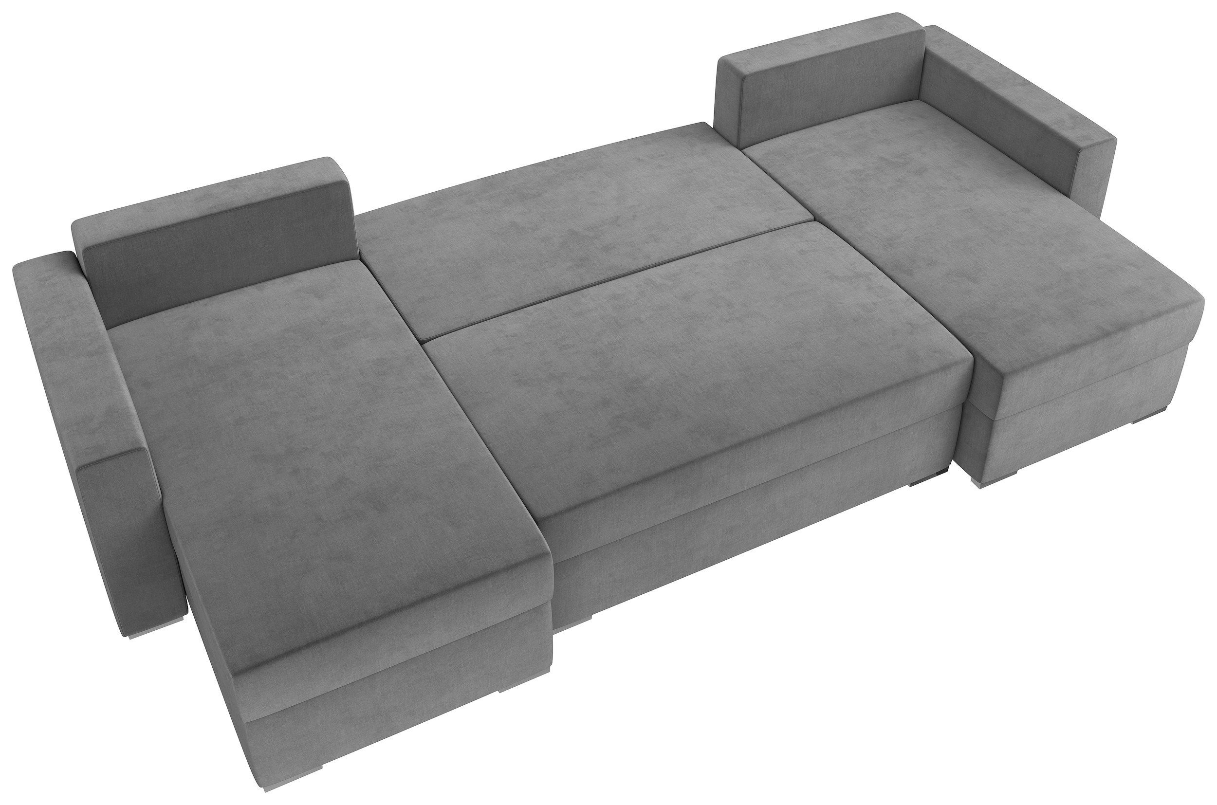 frei Sofa, Kissen, Sitzkomfort, U-Form, mit Klassisch inklusive im Bettfunktion stellbar, Design und Bettkasten, Stylefy Raum Wohnlandschaft Rubicon,