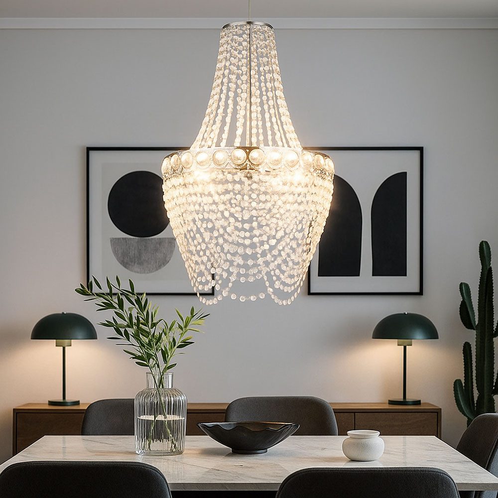 GLOBO LIGHTING Kronleuchter, Leuchtmittel nicht inklusive, Kristallleuchter hängend Wohnzimmer Hängelampe Modern