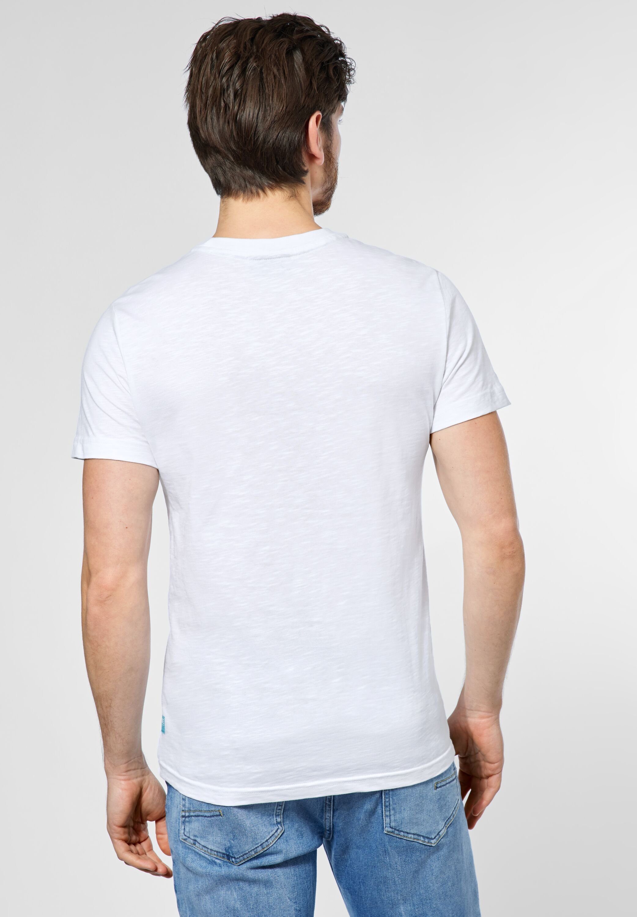 STREET ONE MEN T-Shirt mit Wording-Print White