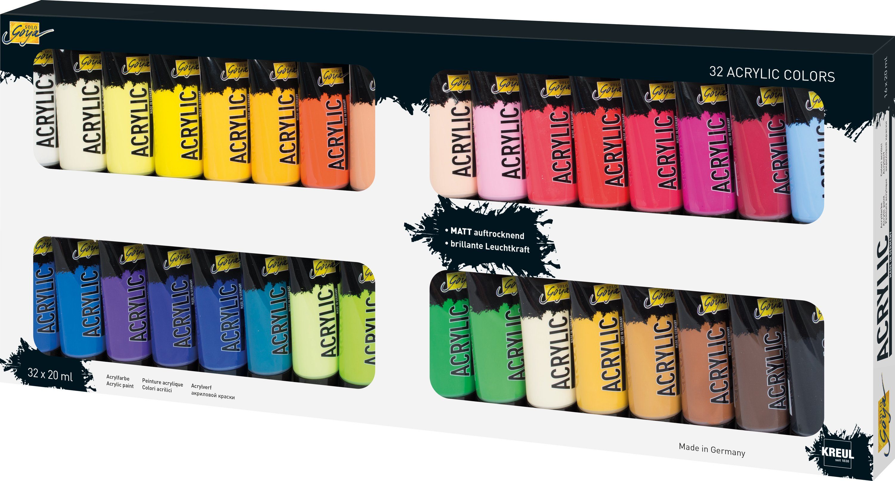 Kreul Acrylfarbe Acrylfarben-Set Solo Goya Acrylic 20 ml, 32er-Set
