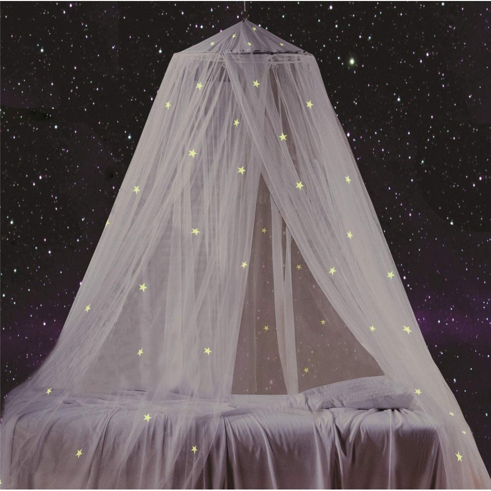 Jormftte Betthimmel Betthimmel mit Sternen, fluoreszierenden Anti-Moskito