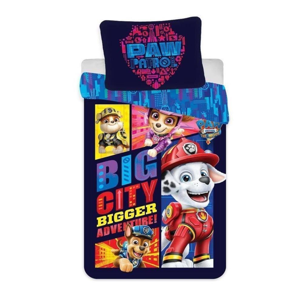 Babybettwäsche PAW Patrol Baby Bettwäsche 100x135 Motiv "Big City - 2", 100% Baumwoll, PAW PATROL, mit versteckten Druckknöpfen verschlossen, 100% Baumwolle