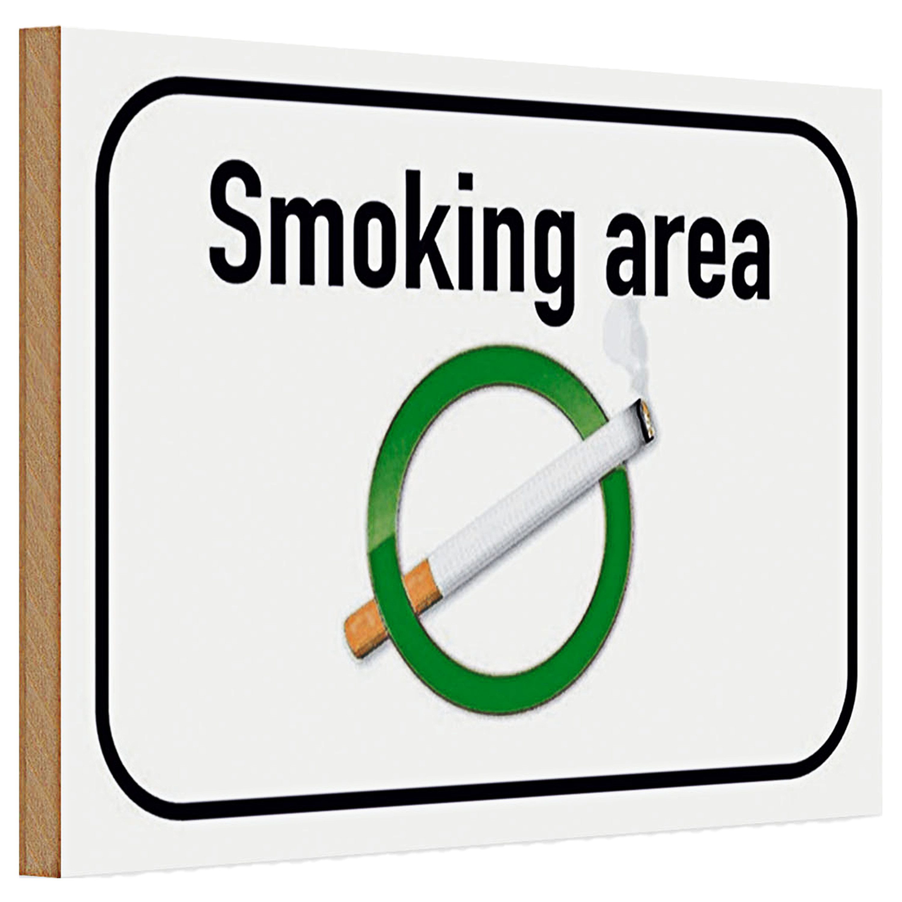 Holzbild Holzschild Rauchen 30x20cm Smoking area Raucherraum