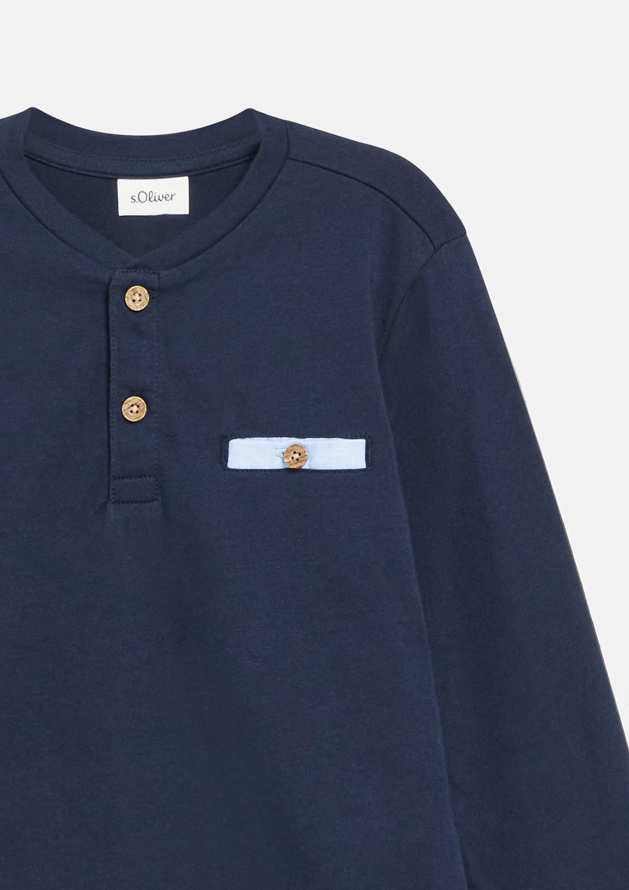 s.Oliver Langarmshirt T-Shirt Henleyshirt in Layering-Optik – Bild 4 von 4