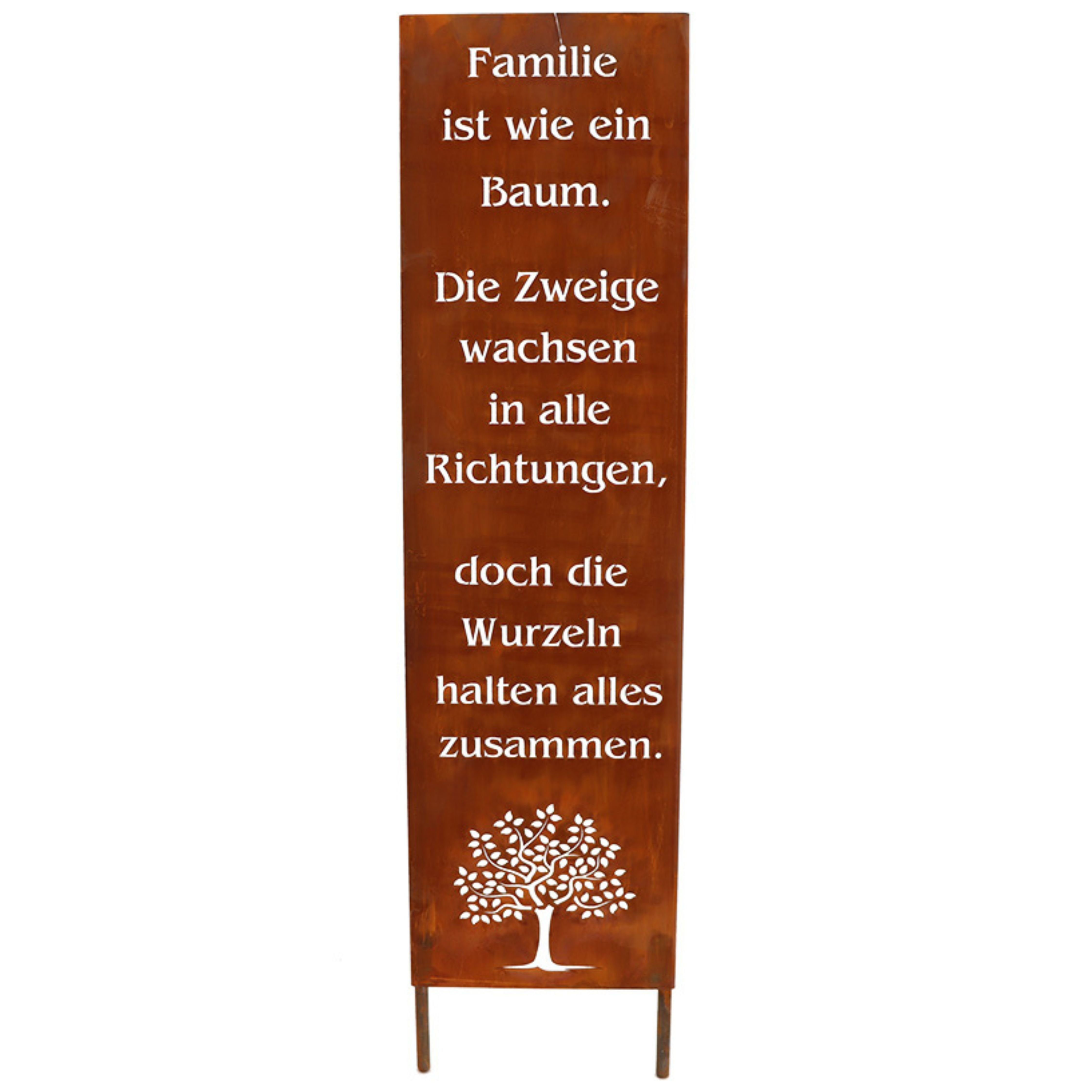 Rostikal Gartenfigur Gartenschild Familie Edelrost 100/55 cm – Bodenplatte/ günstig online kaufen