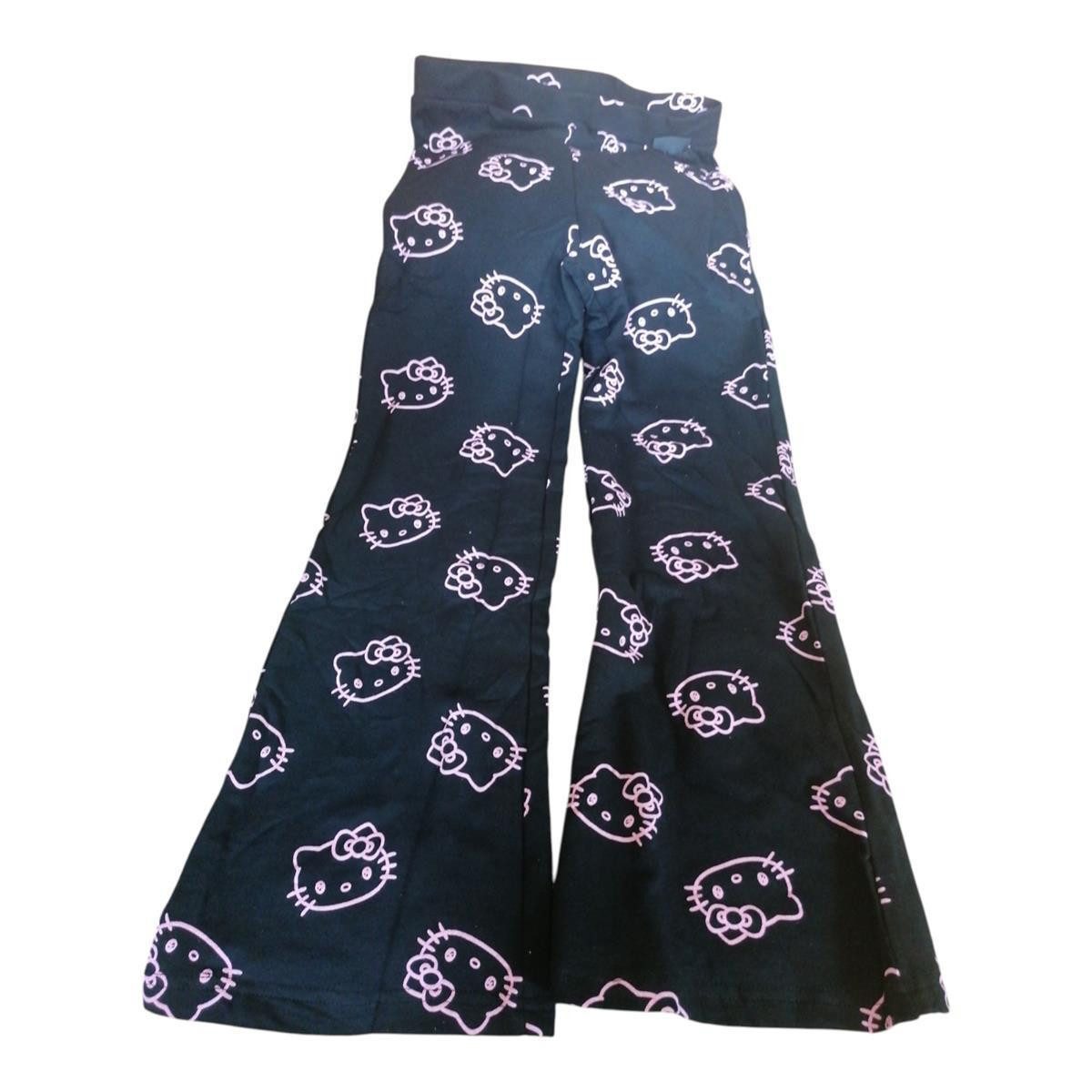Hello Kitty Jogginghose Hello Kitty Mädchen-Leggings mit Schlag, Schwarz-Pink, Gr. 134–170