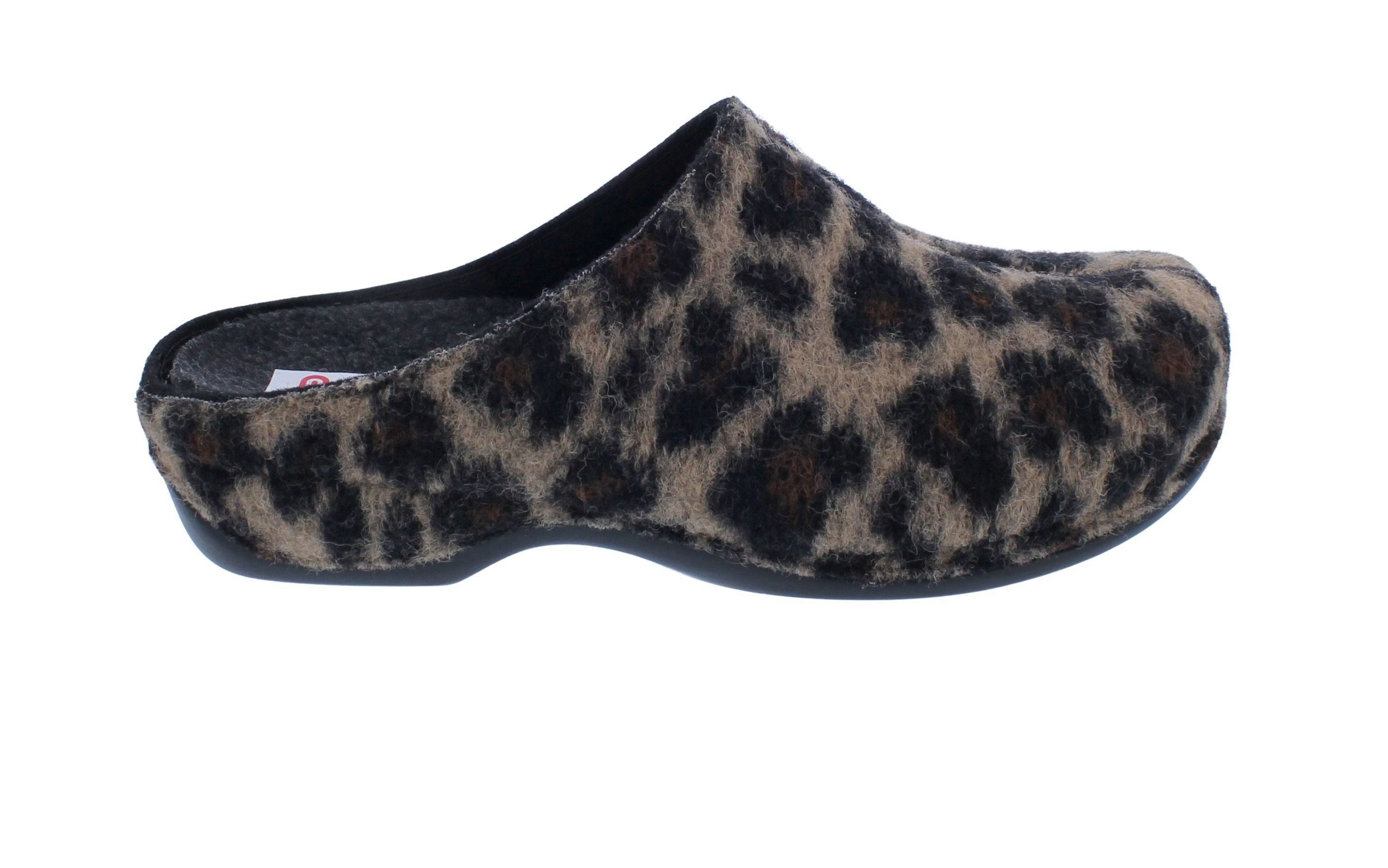 BERKEMANN Berkemann Hausschuh Donata 1028-138, Filz, Braun - Leo, Weite H, Fußbe Pantoffel