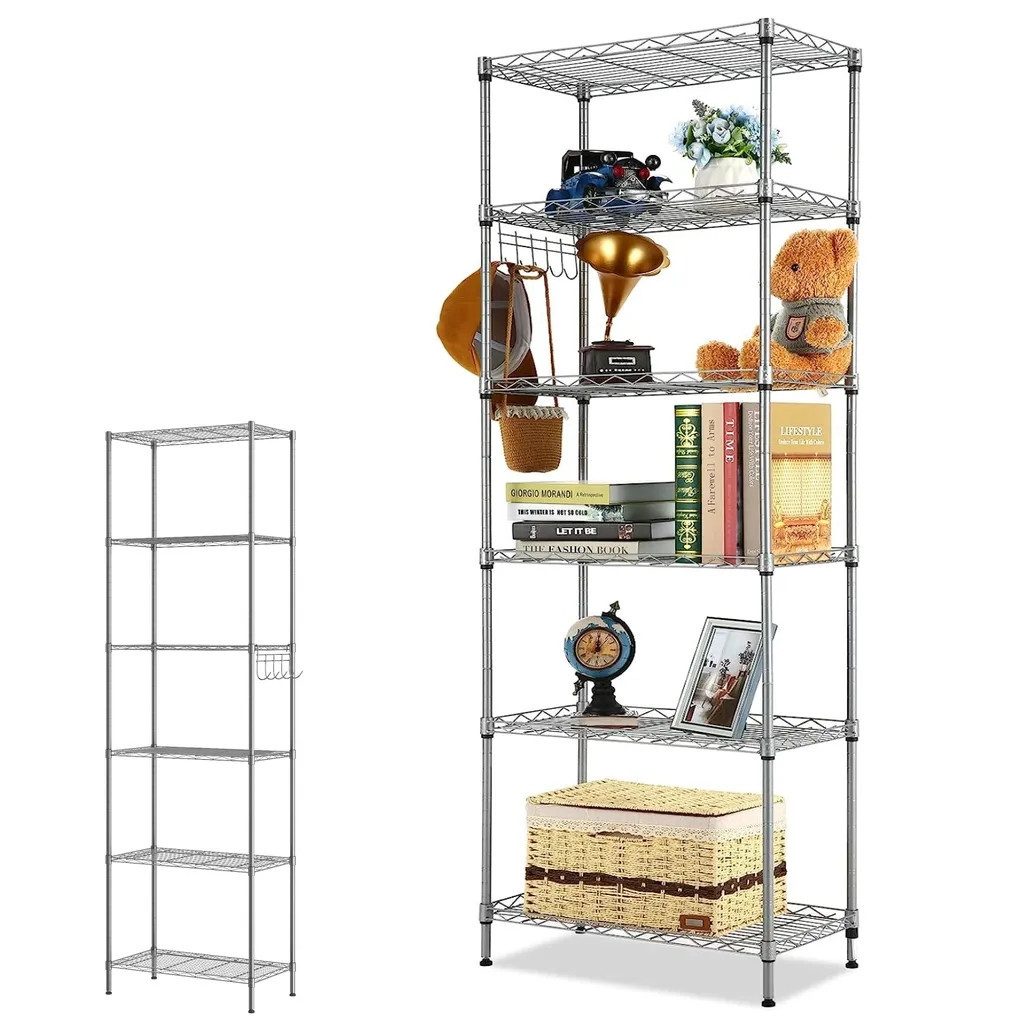 LUCKZON Standregal, 6 Etagen Metallregal, 54x29x160/175 günstig online kaufen