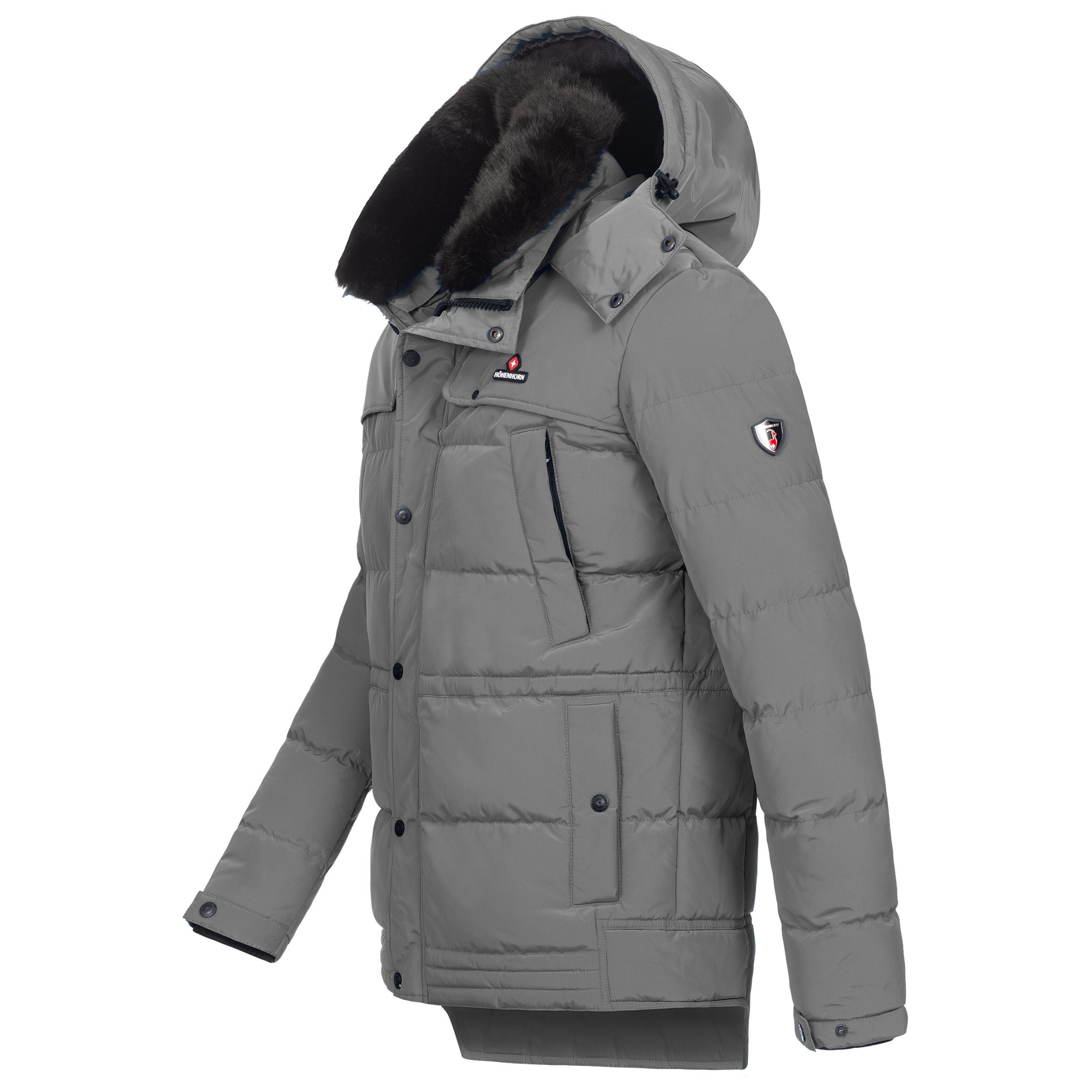 Höhenhorn Winterjacke Adamelo Herren Winter Jacke für Männer Quilted Steppjacke Gefüttert abnehmbarer Kunstfellkragen & Kapuze, weiche Microfleece Innenseite