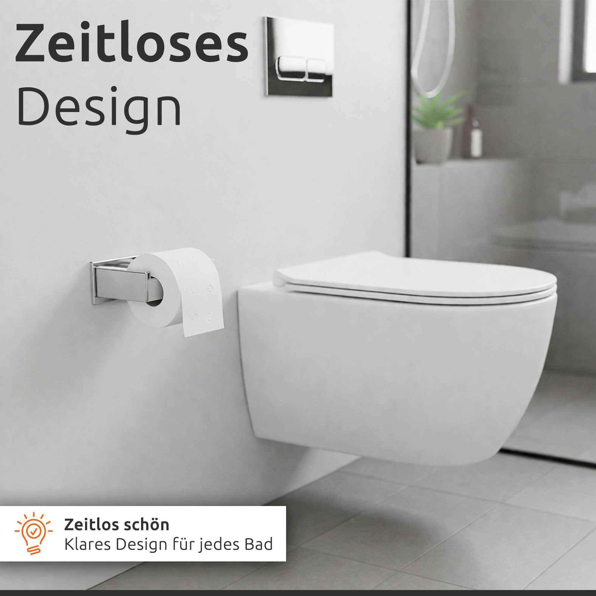ECENCE Toilettenpapierhalter ohne Bohren selbstklebend Edelstahl 304 – Bild 3 von 5