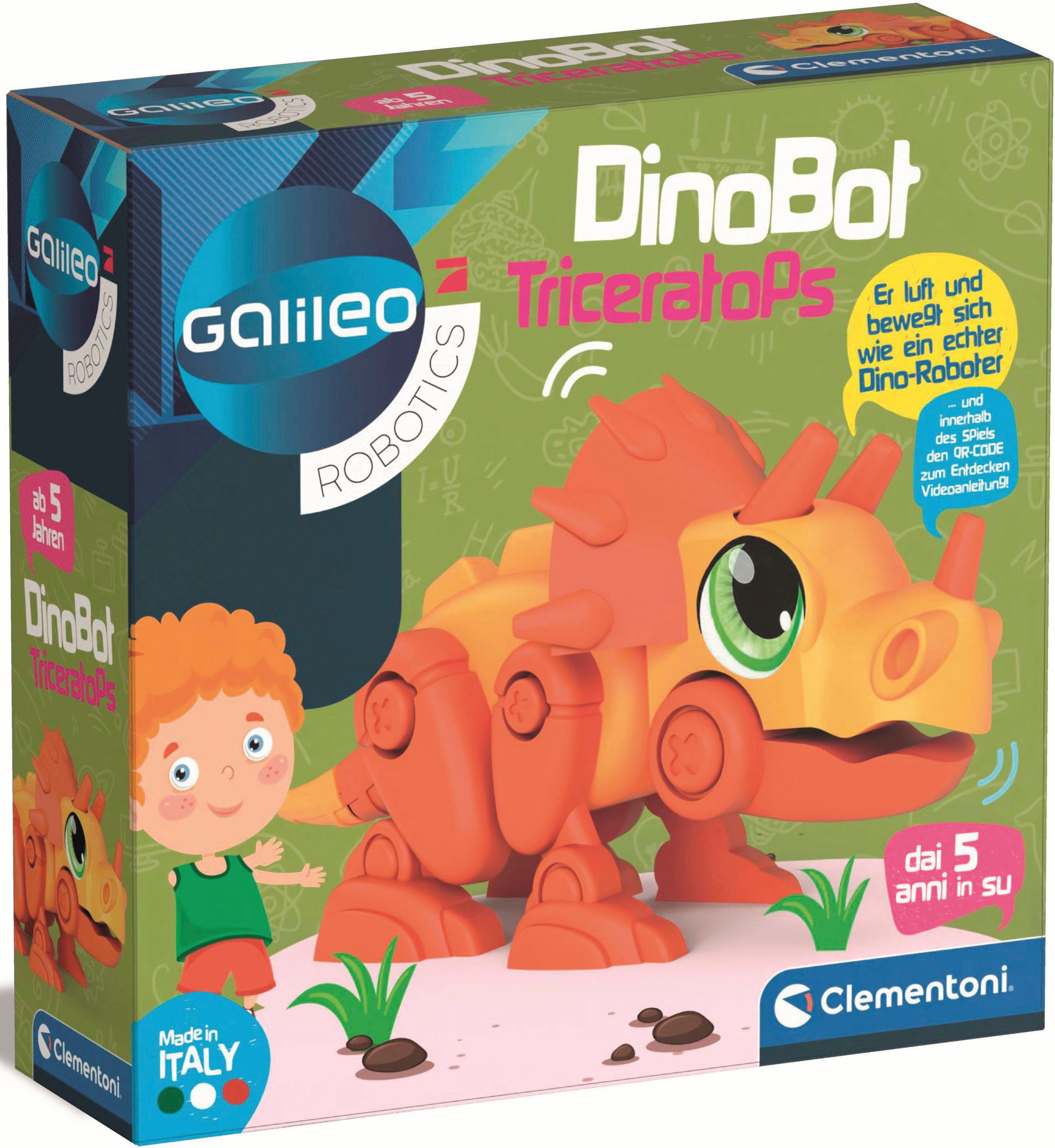 Clementoni® Roboter Galileo, DinoBot Triceratops, Made in Europe