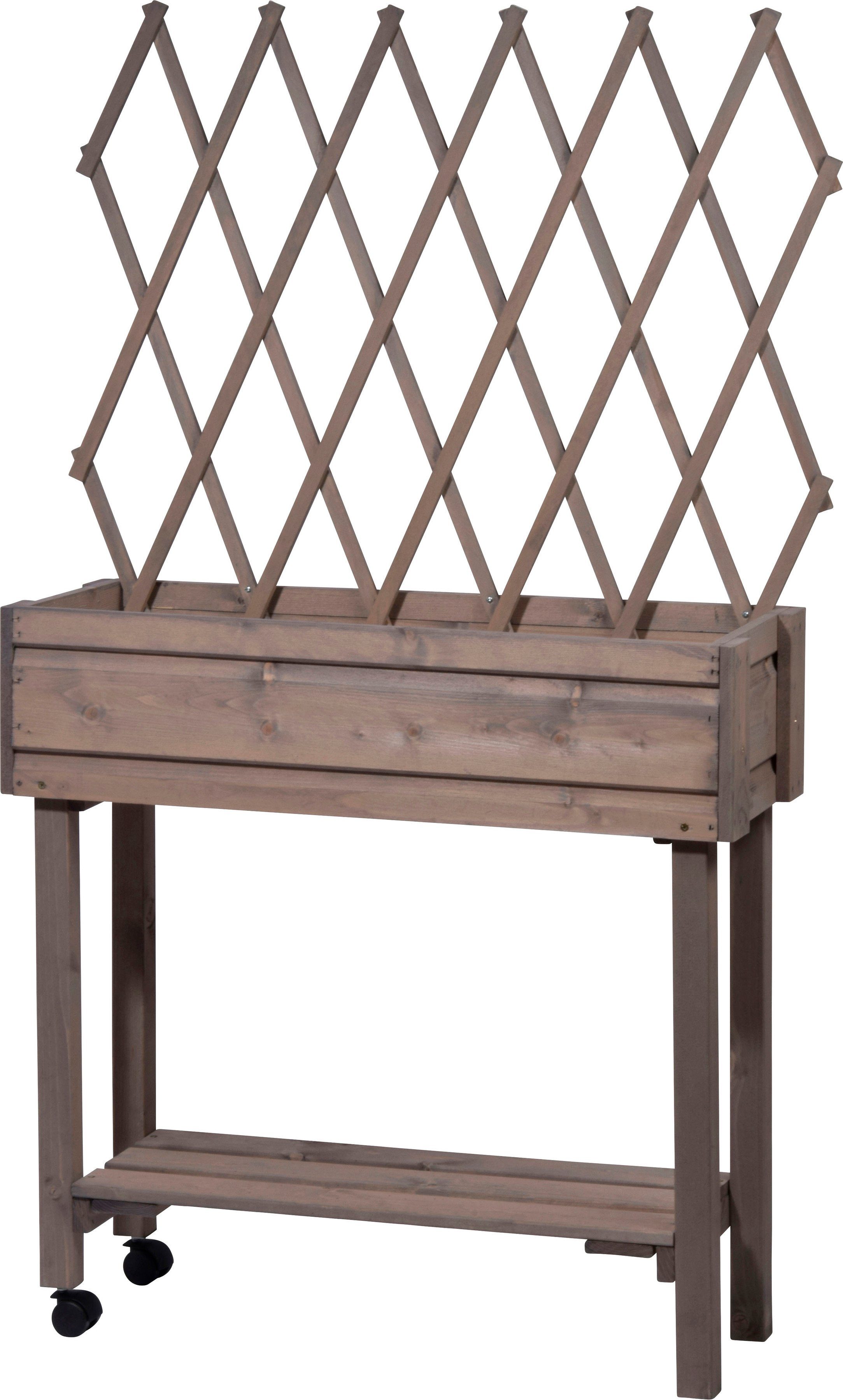 dobar Hochbeet, rollbar, mit Rankgitter, grau