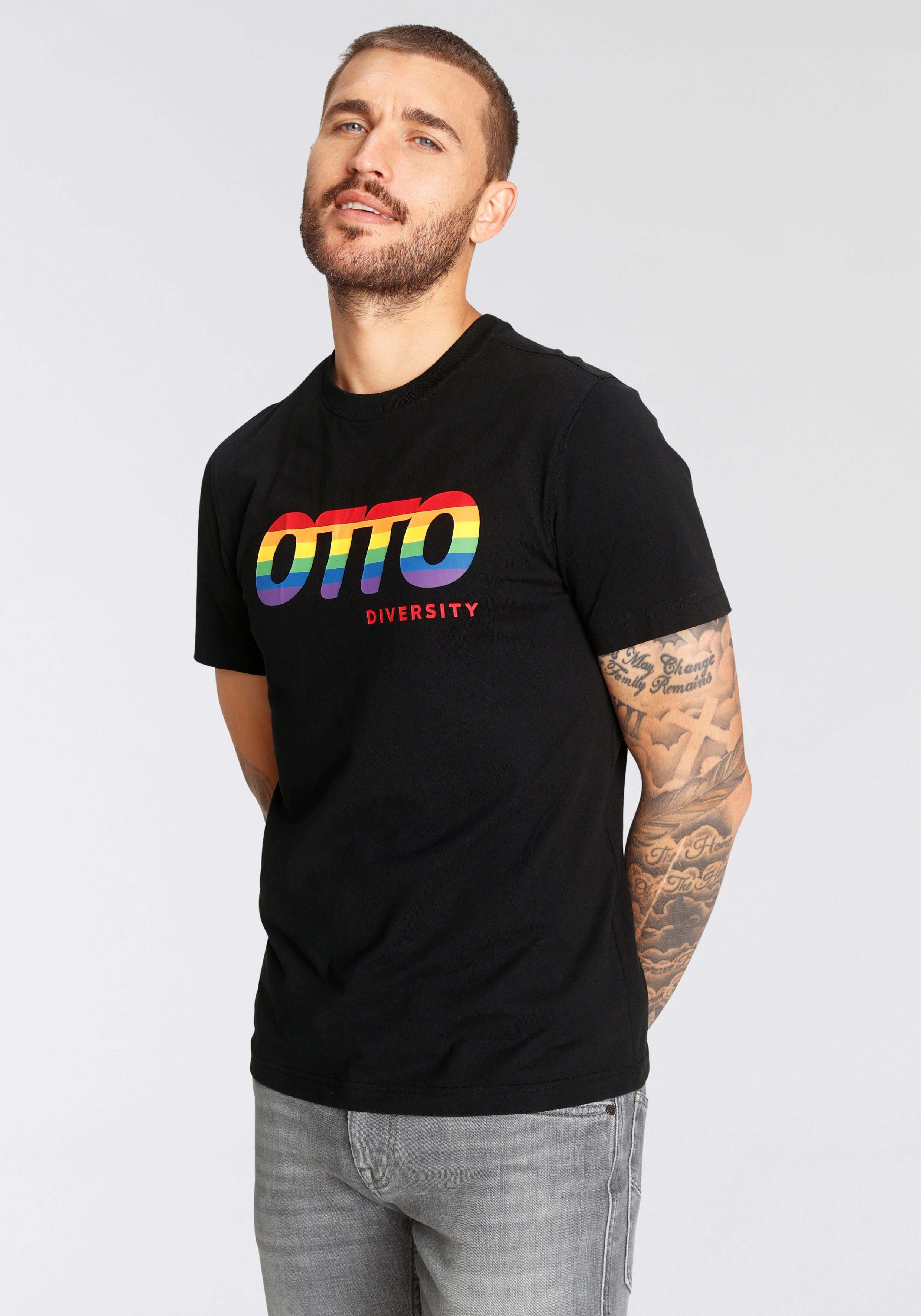 OTTO T-Shirt »OTTO Regenbogen Print Diversity« GOTS zertifizierte  Herstellung