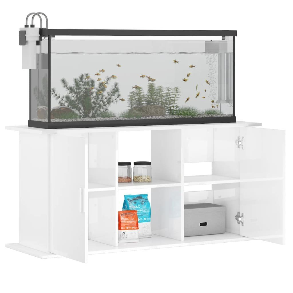 vidaXL Aquariumunterschrank Aquariumständer Hochglanz-Weiß 121x41x58 cm Unt Holzwerkstoff Aquarium