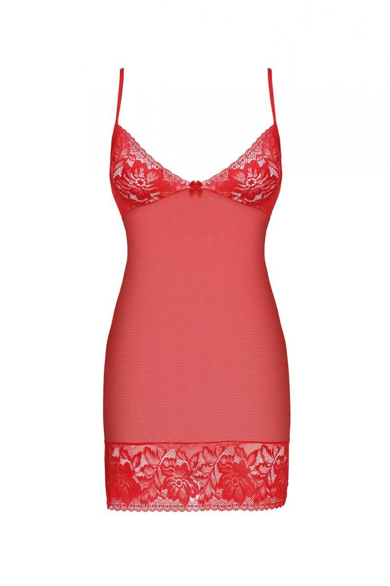 Negligé Transparentes rotes Frauen Dessous Chemise Nachtkleid Blumen Muster mi