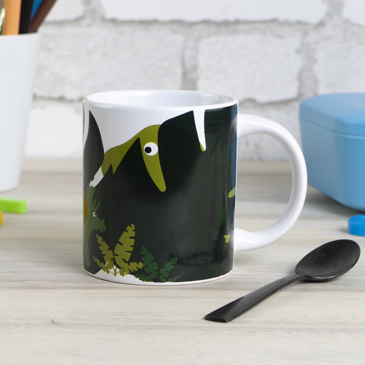 Geda Labels GmbH Tasse Farbwechsel Dinos, 1-tlg., Keramik, Grün, 250ml, mit Thermoeffekt