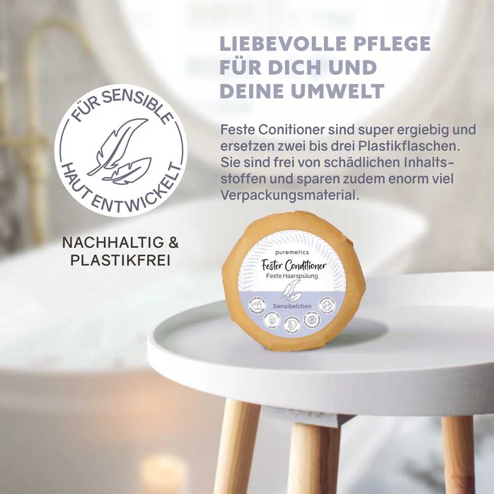 puremetics Haarseife Fester Conditioner - Sensibelchen 50g