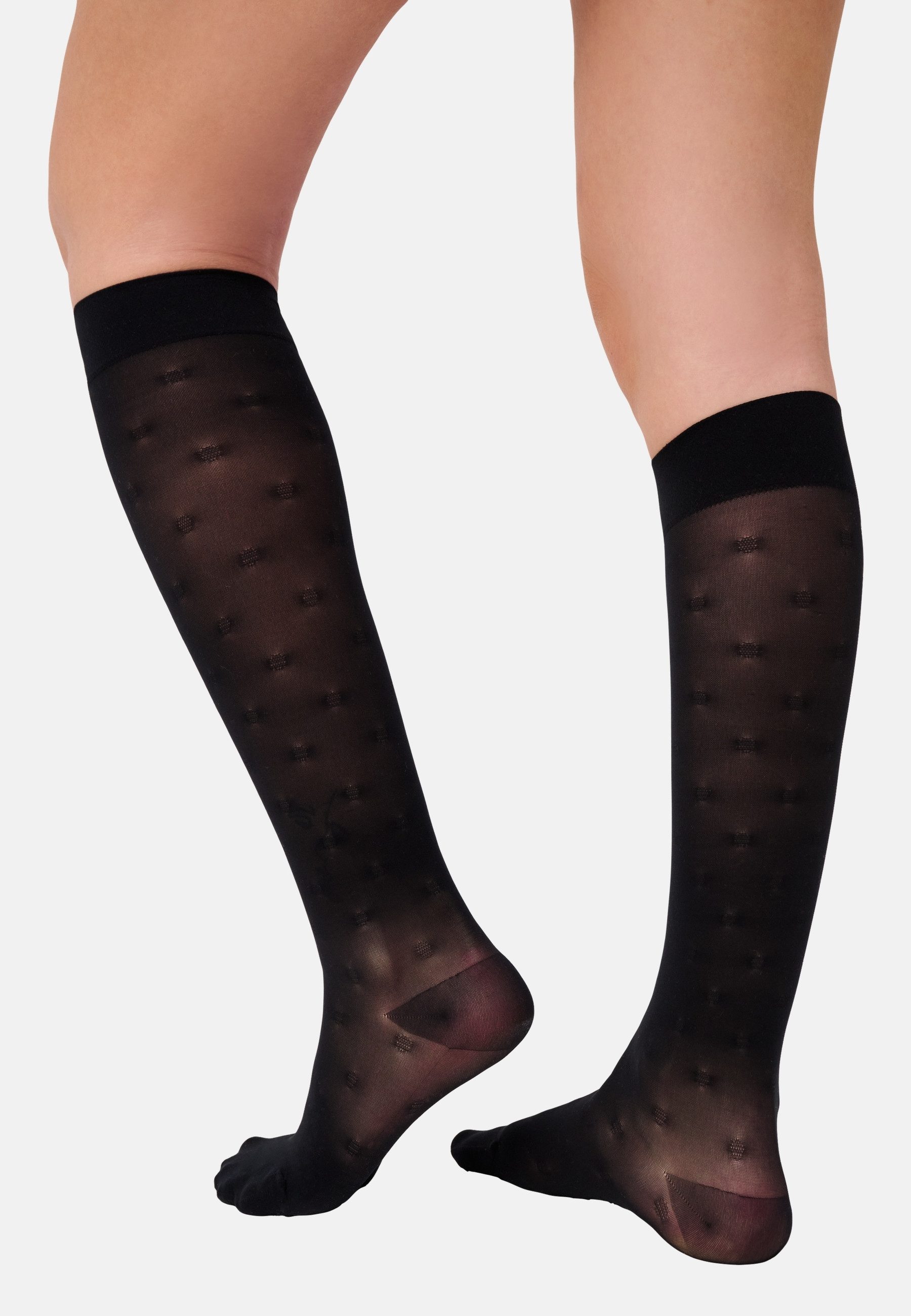 ITEM m6 Kniestrümpfe Punktmuster, eingestrickte Kompression, leichte Beine, nachhaltig