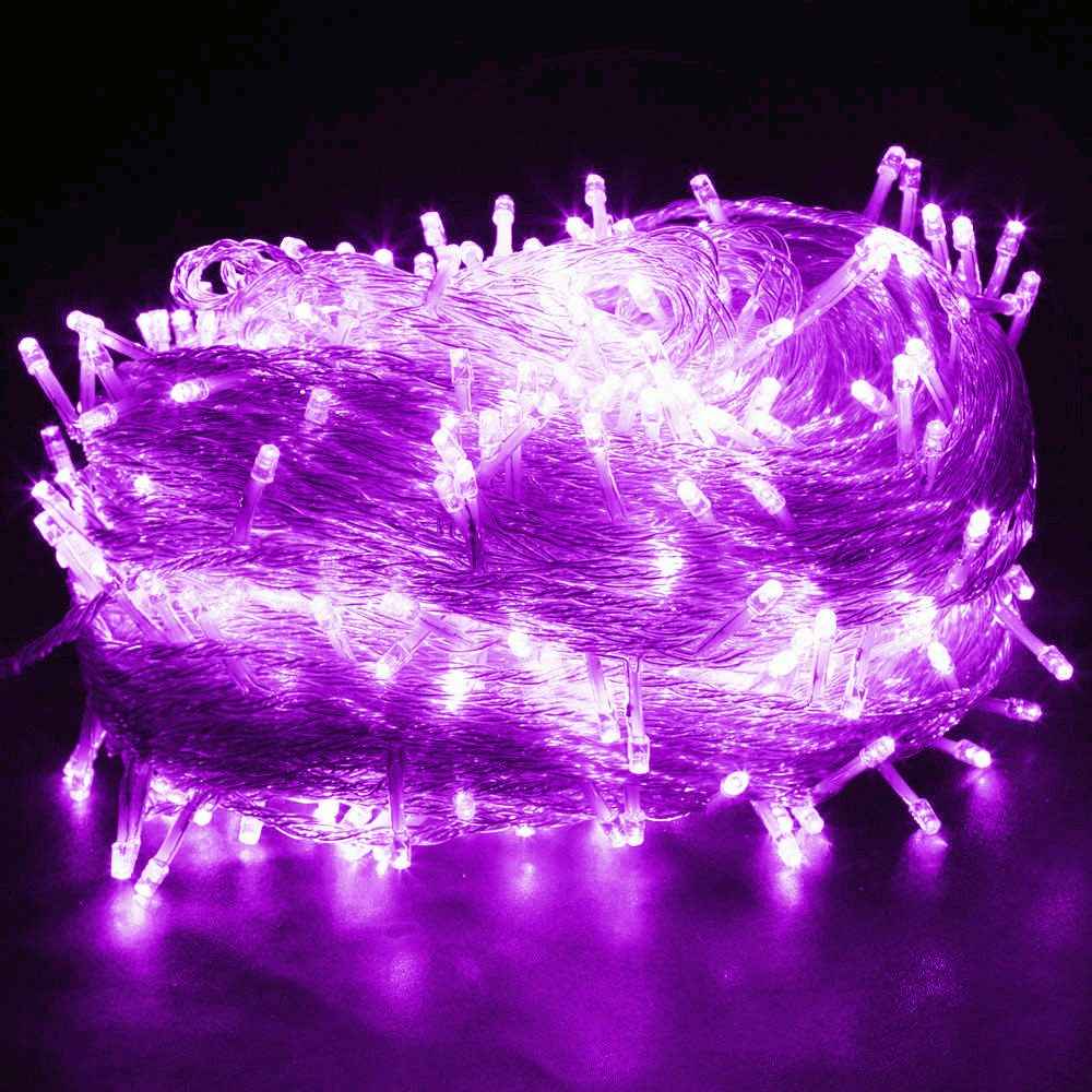 Rosnek LED-Lichterkette 10-100M, 8 Modi, für Weihnachten Party Urlaub, Hochzeit Deko; Blau Rot Grün Rosa Lila