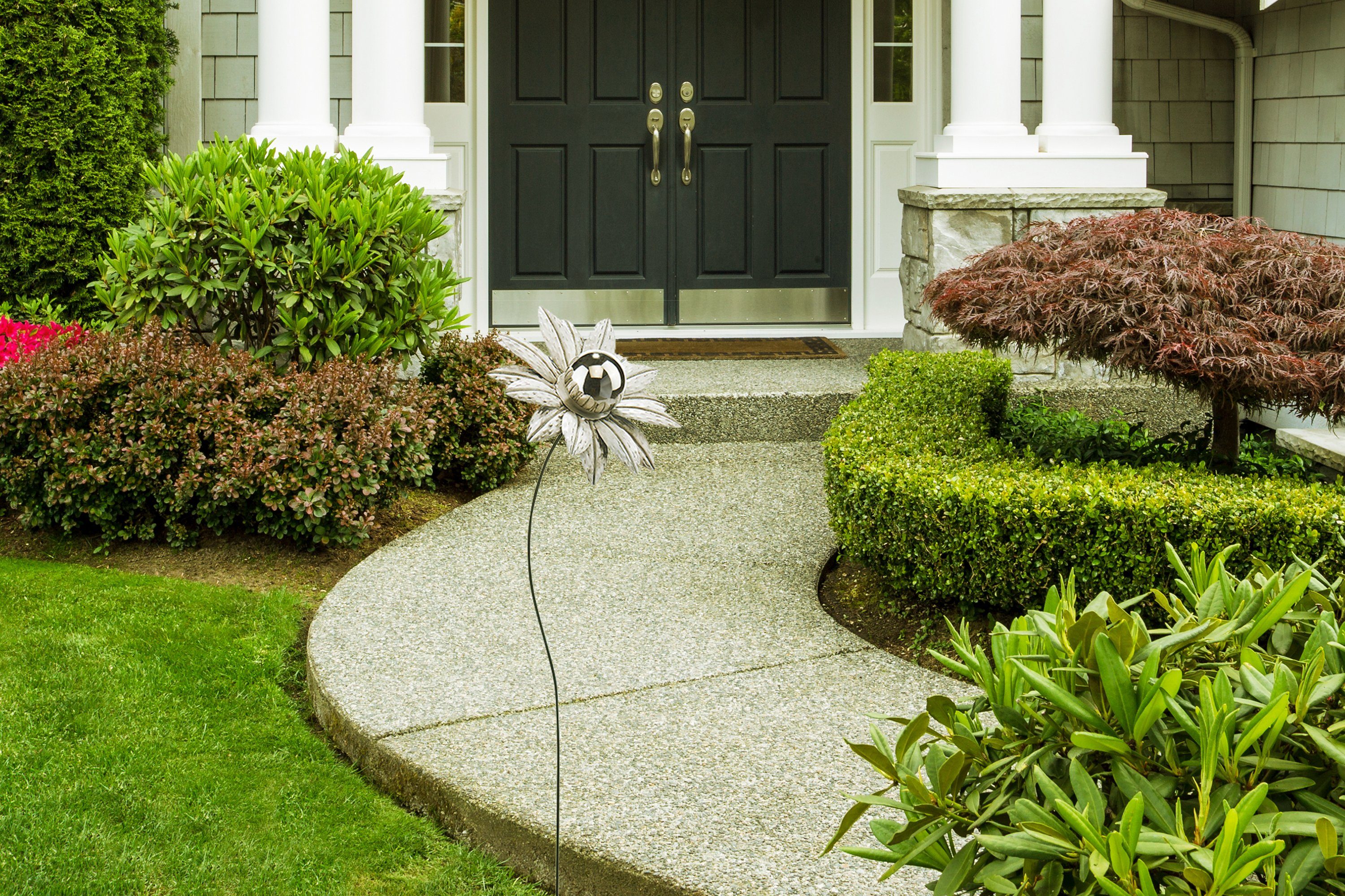 Kobolo Gartenstecker Dekostecker Blume white flower H 89 cm (aus Metall) günstig online kaufen