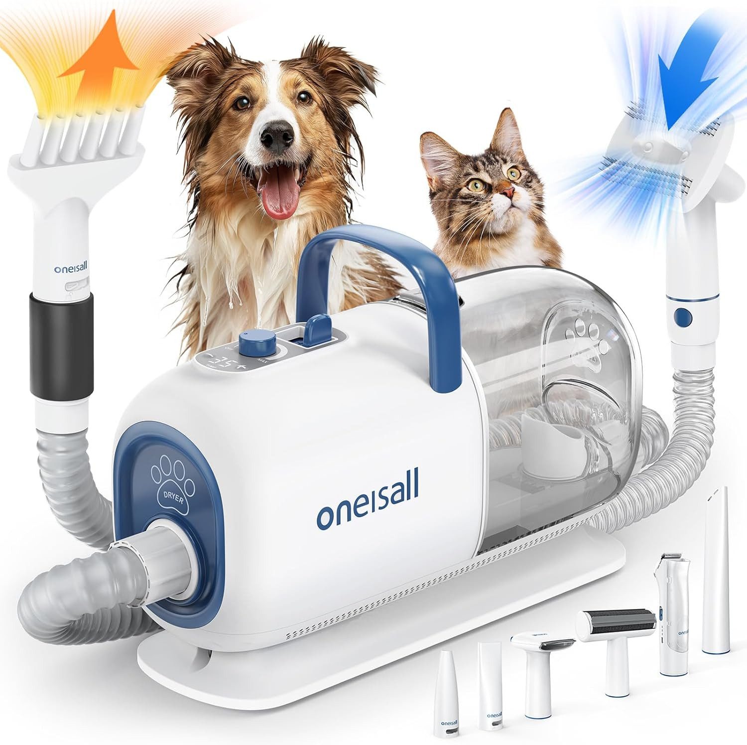 Purpurra Hundeschermaschine Oneisall mit Staubsauger und Föhn, 8 in 1 Profi günstig online kaufen