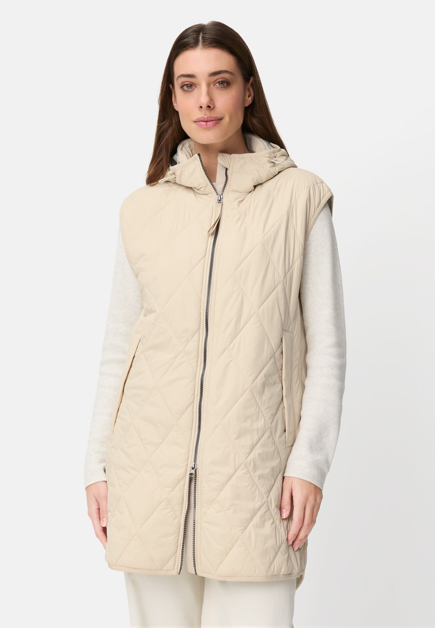 camel active Longweste mit Kapuze ärmellos Kapuze Markenlabel günstig online kaufen