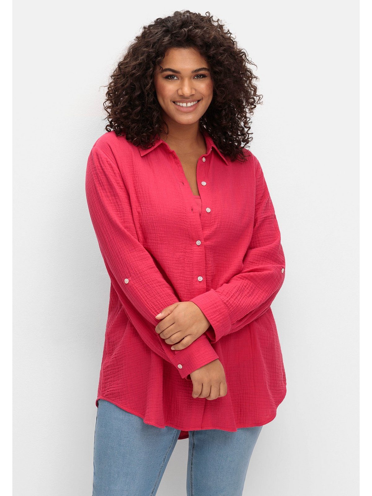 Sheego Hemdbluse Große Größen aus Baumwolle, günstig online kaufen