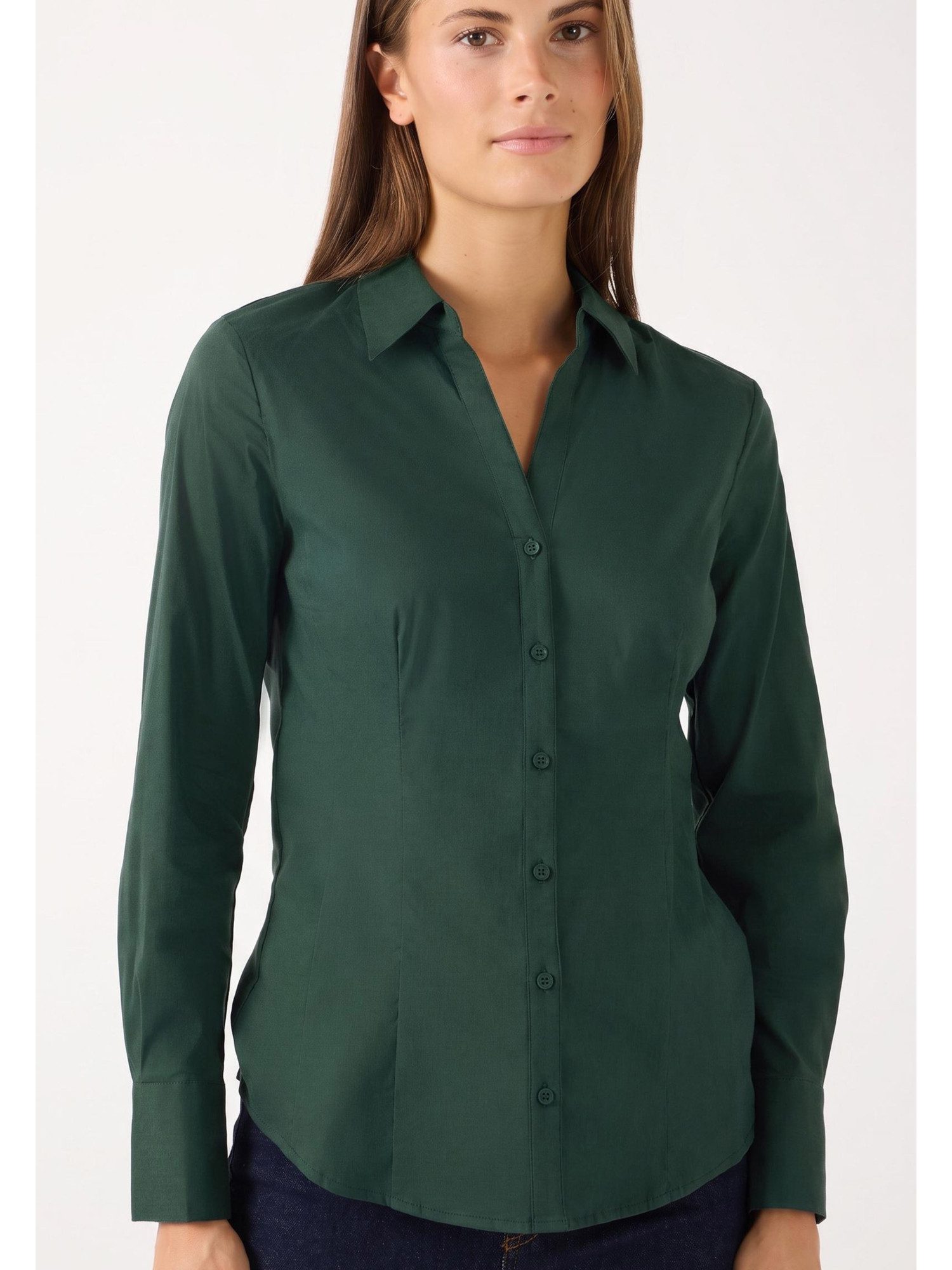 MORE&MORE Langarmbluse klassische, schmale Businessbluse