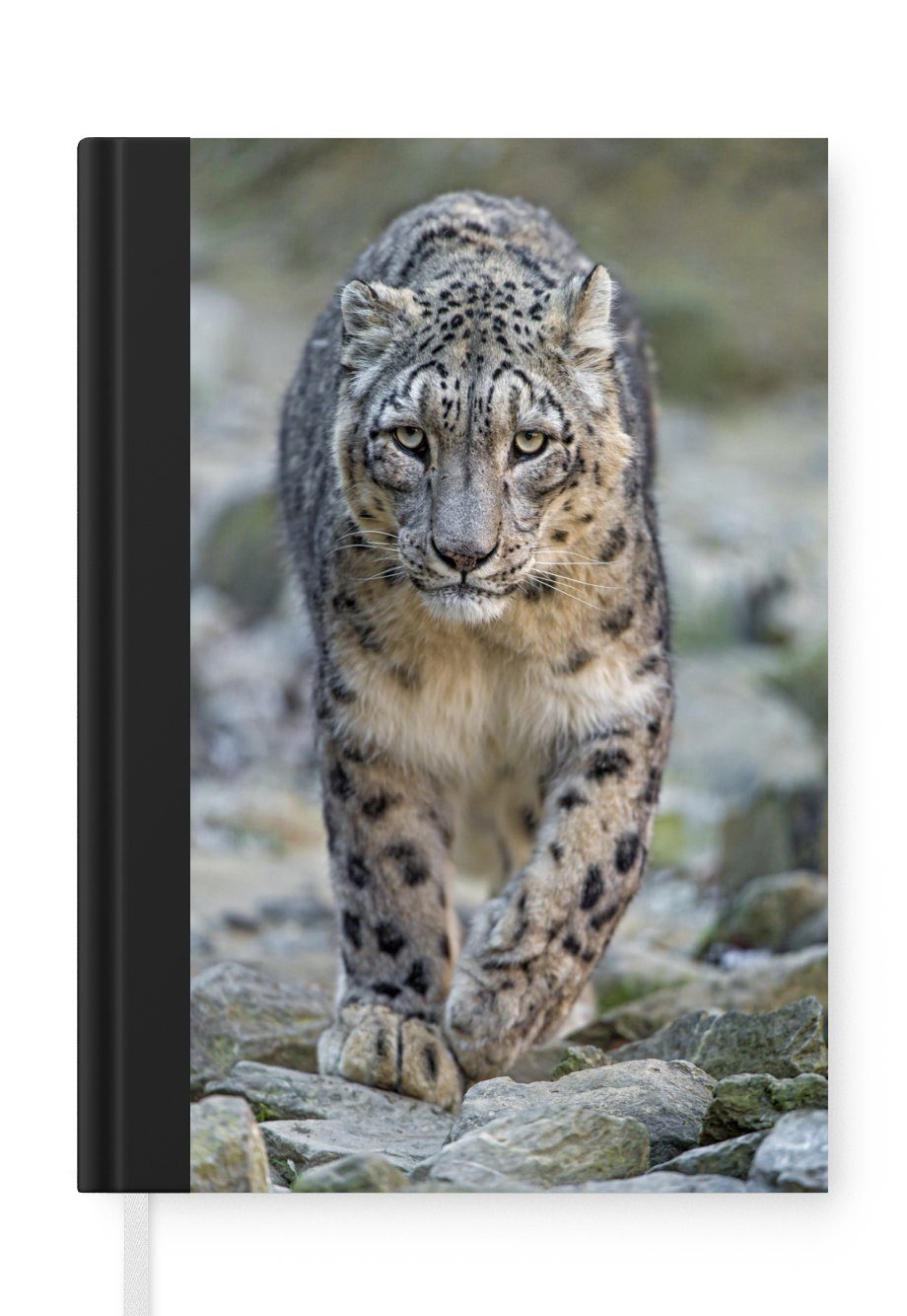 MuchoWow Notizbuch Leopard - Steine - Laufen, Journal, Merkzettel, Tagebuch, Notizheft, A5, 98 Seiten, Haushaltsbuch