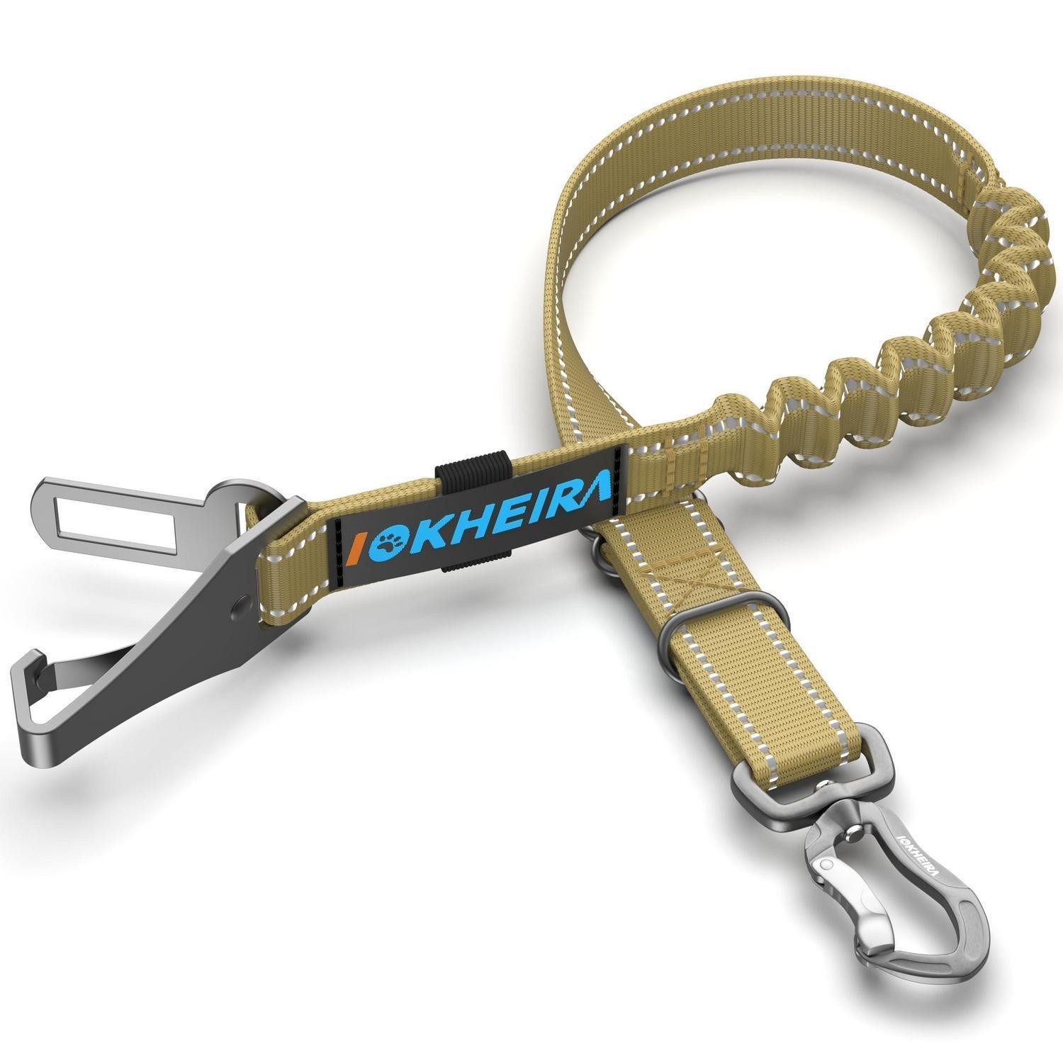 LuxusKollektion Autohundegeschirr Hundegurt einstellbar Auto Universalstecker Verriegelung Olivgrün