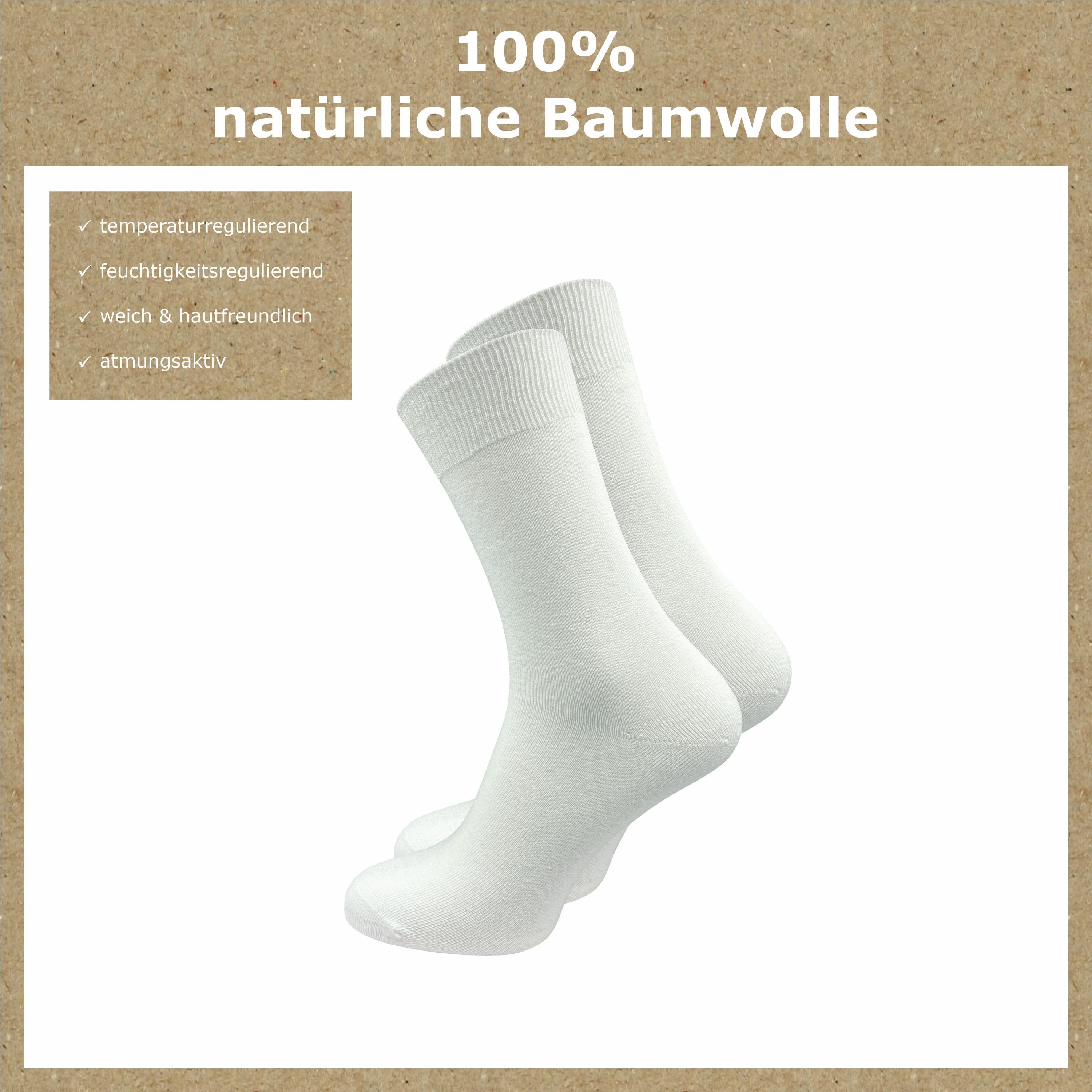 für & weiß blau ohne für drückende ansprechender (12 ohne Basicsocken 100% - schwarz, GAWILO Paar) Qualität - aus Preisbewusste Baumwolle in in - Gummi Herren Naht