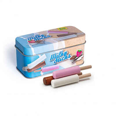 Erzi® Kaufladensortiment, (Set, 4-tlg), Eis Milky Sticks in der Dose, Kinder Holz Spielzeug