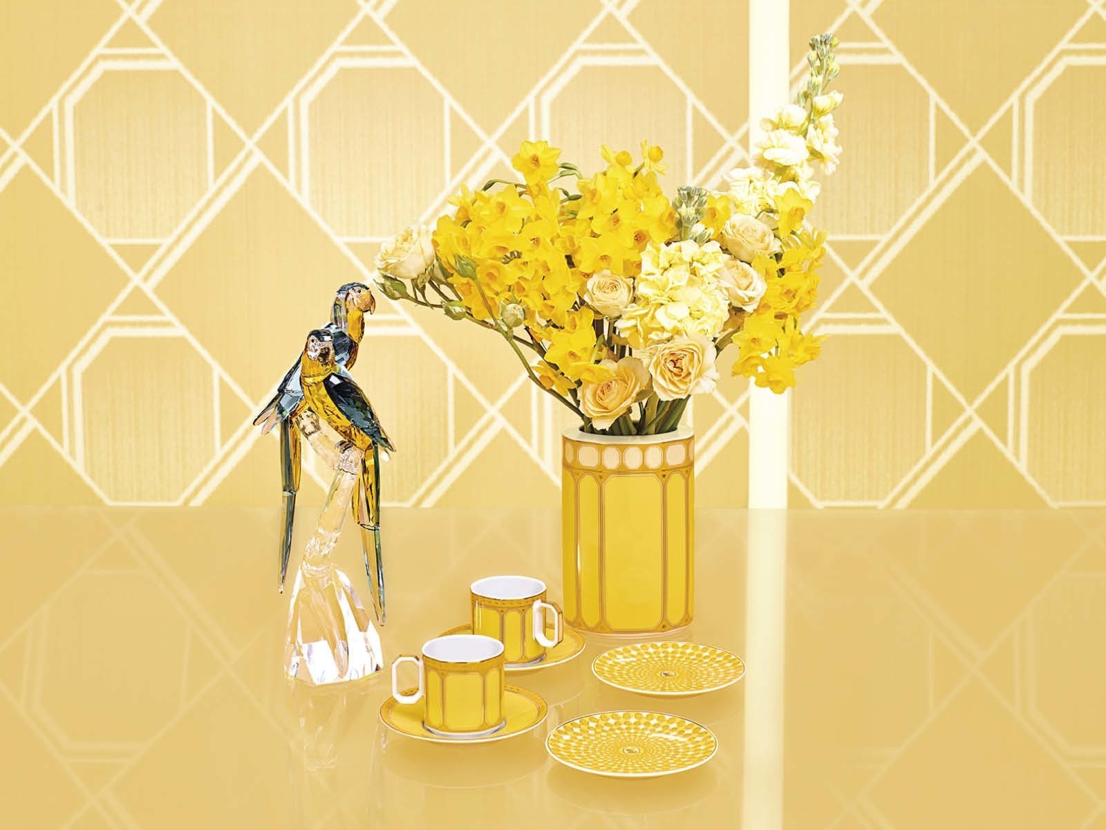 Swarovski Tasse Jonquil Teetasse 2-tlg., Porzellan, Tassen