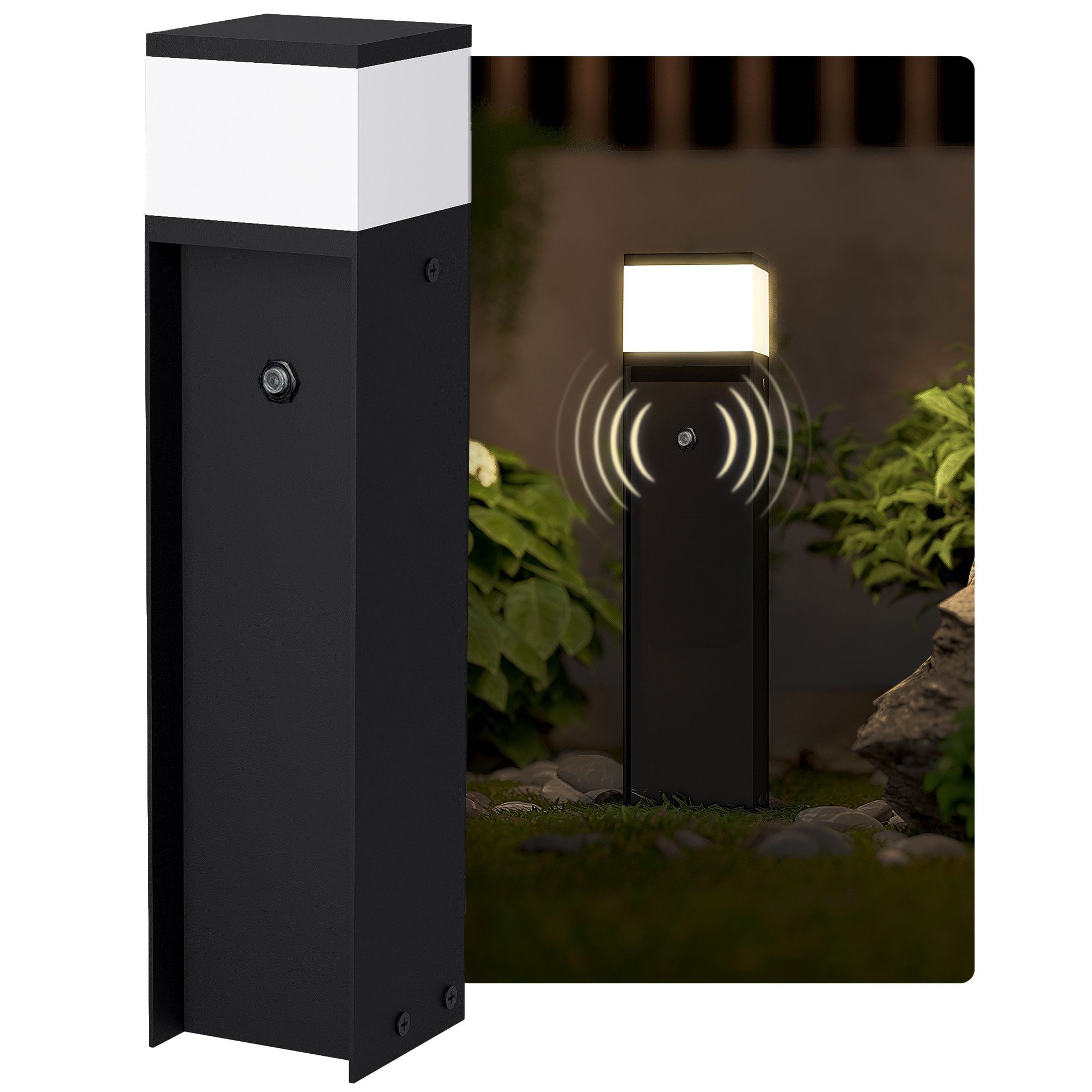 SSC-LUXon LED Gartenstrahler Wegeleuchte ZAVO schwarz für G9 Leuchtmittel mit Bewegungsmelder