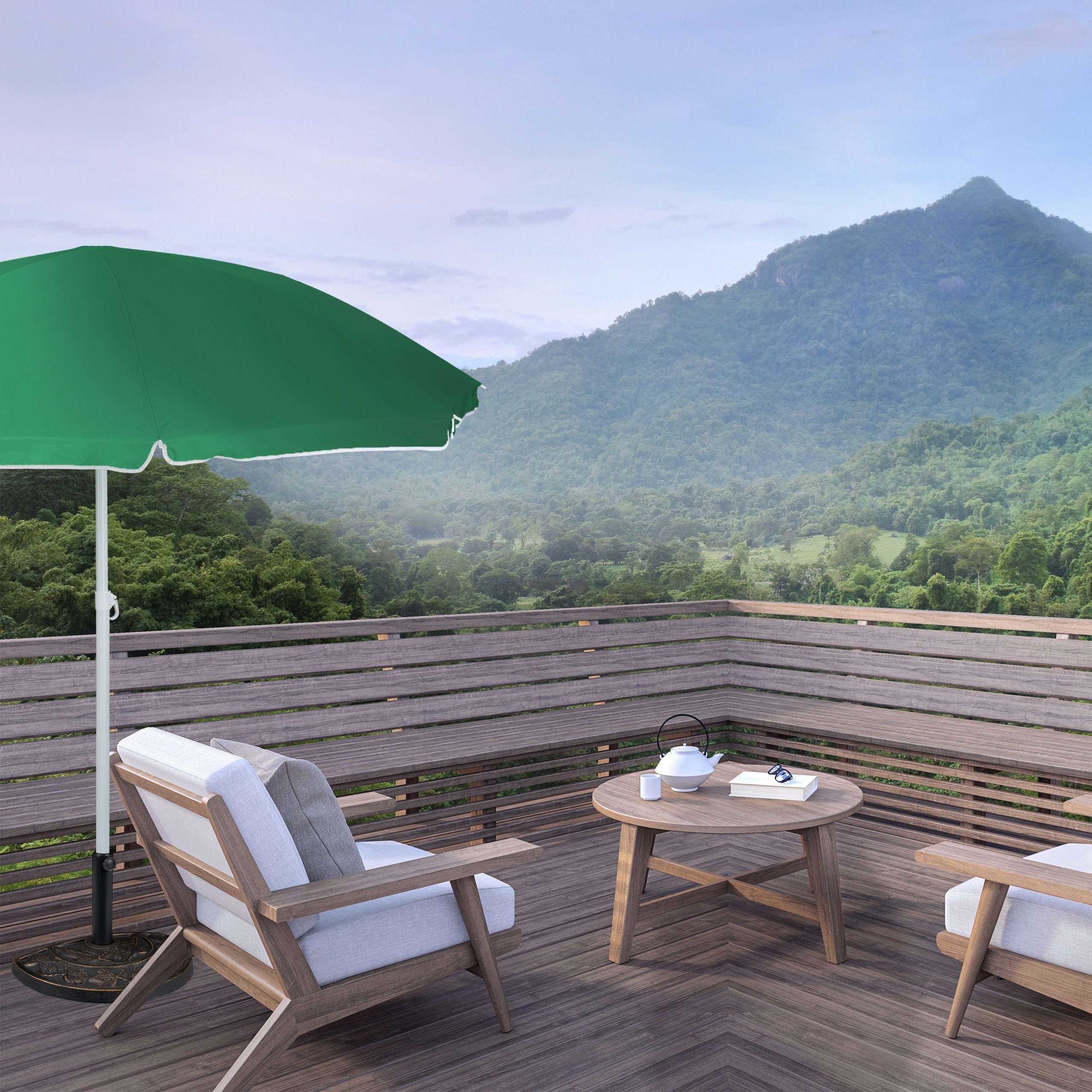 relaxdays Schirmhalter Sonnenschirmständer halbrund