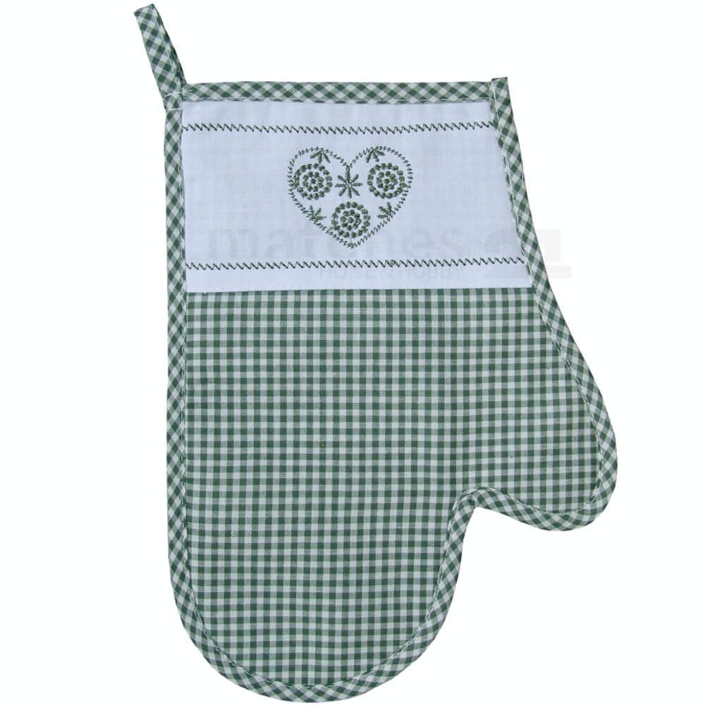 matches21 HOME & HOBBY Topflappen Topfhandschuh Landhaus grün 18x28 cm, (1-tlg)